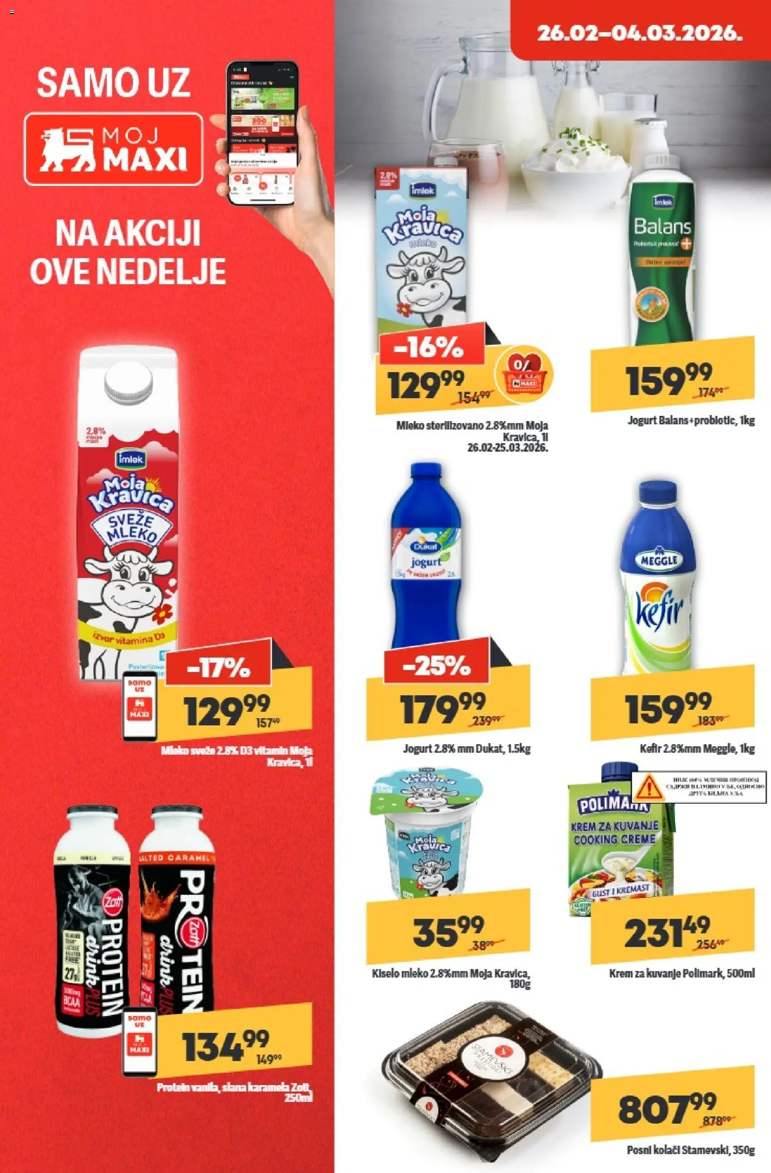 Maxi katalog - važi od 26.02.2026 | Strana: 16 | Proizvode: Protein, Sveže mleko, Mleko, Jogurt