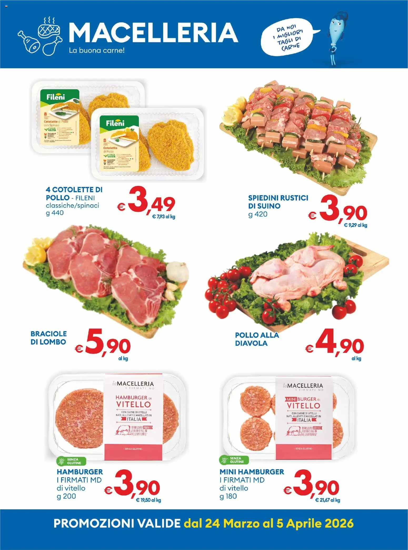 Volantino MD Discount del 24.03.2026 | Pagina: 25 | Prodotti: Pollo, Suino, Spinaci, Spiedini