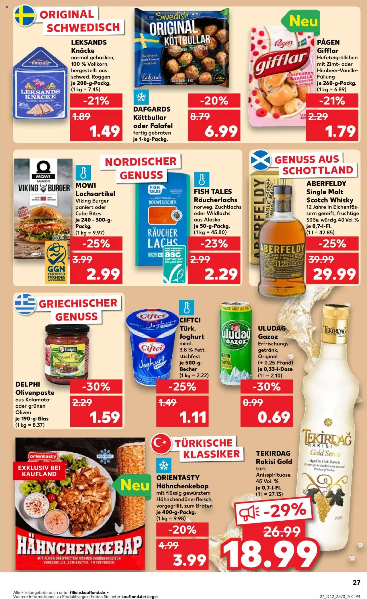 Kaufland prospekt Berlin	 – gültig ab 19.10.2025 | Seite: 27 | Produkte: Whisky, Joghurt, Lachs, Räucherlachs