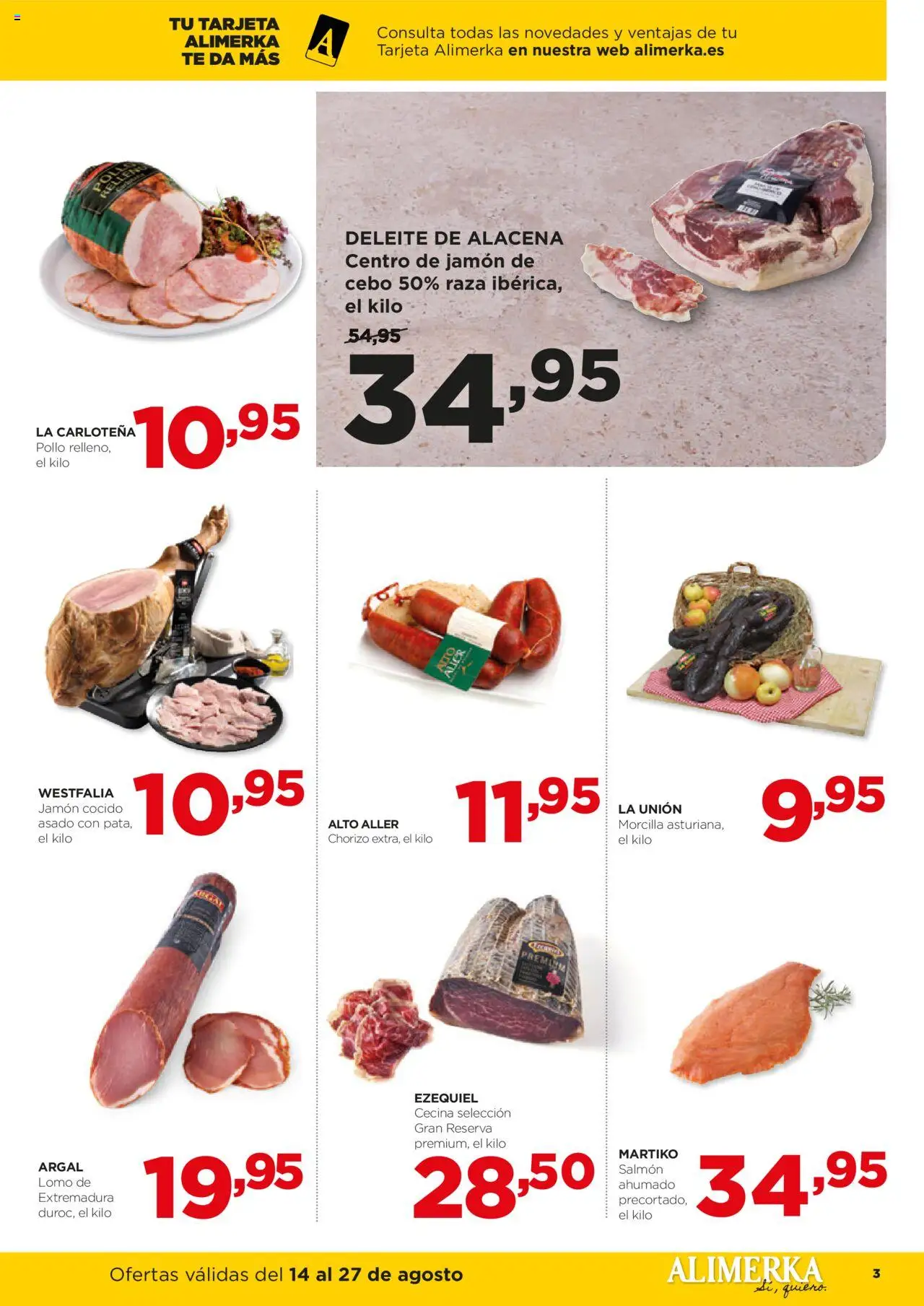 Alimerka folleto Castilla y León │ válido desde el 14.08.2025 | Página: 3 | Productos: Jamón, Jamón cocido, Té
