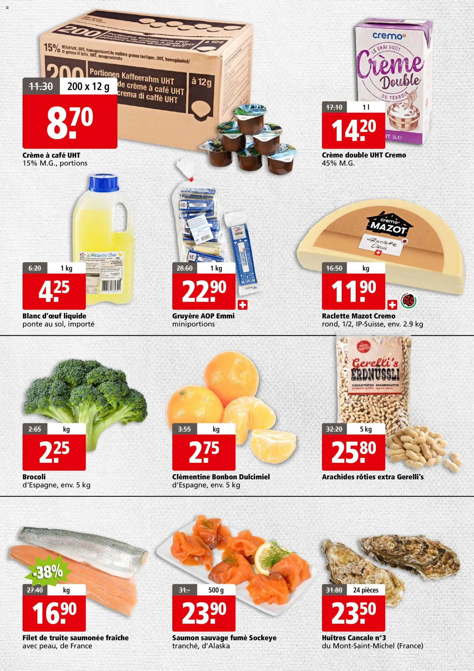 Aligro Aktionen Business Chavannes, Matran, Genève, Sion – gültig ab 01.12.2025 | Seite: 2 | Produkte: Raclette, Creme