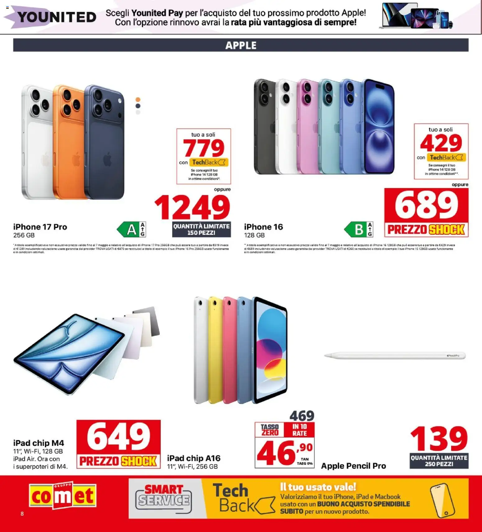 Volantino Comet del 23.04.2026 | Pagina: 8 | Prodotti: Iphone, Ipad, Macbook