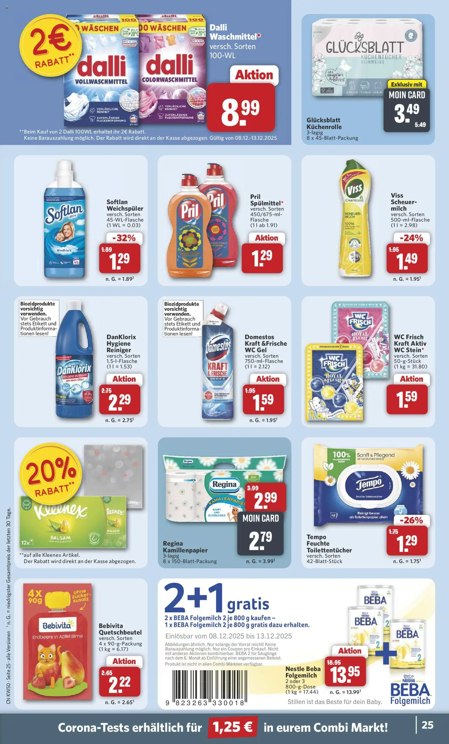 Combi Prospekt 	 – gültig ab 08.12.2025 | Seite: 27 | Produkte: Milch, Äpfel, Wc frisch, Pril