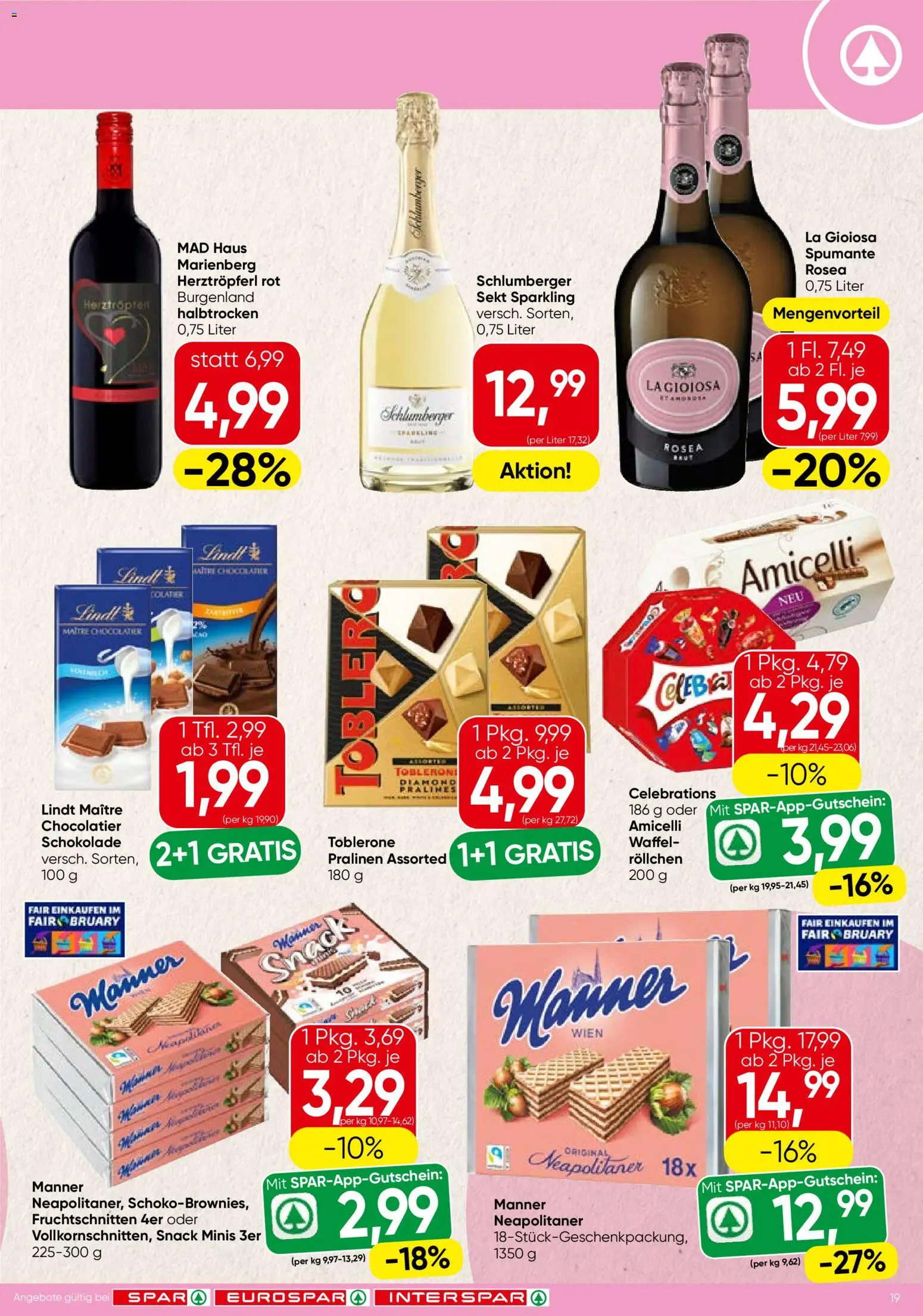 Spar Flugblatt - Tirol gültig ab 29.01.2026 | Seite: 19 | Produkte: Schokolade