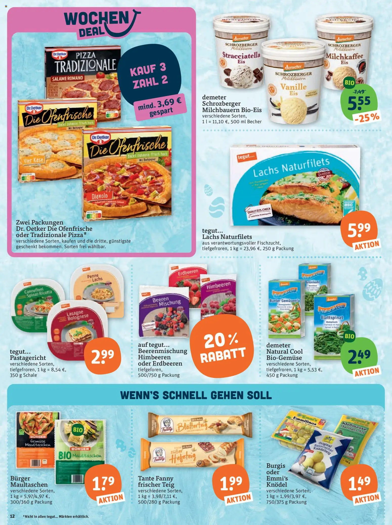 Tegut Prospekt 	 – gültig ab 30.03.2026 | Seite: 14 | Produkte: Himbeeren, Burger, Ofenfrische, Pizza