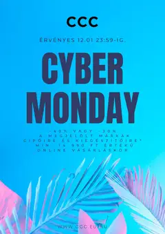 CCC Cyber Monday - amely érvényes a következő dátumtól: 01.12.2025