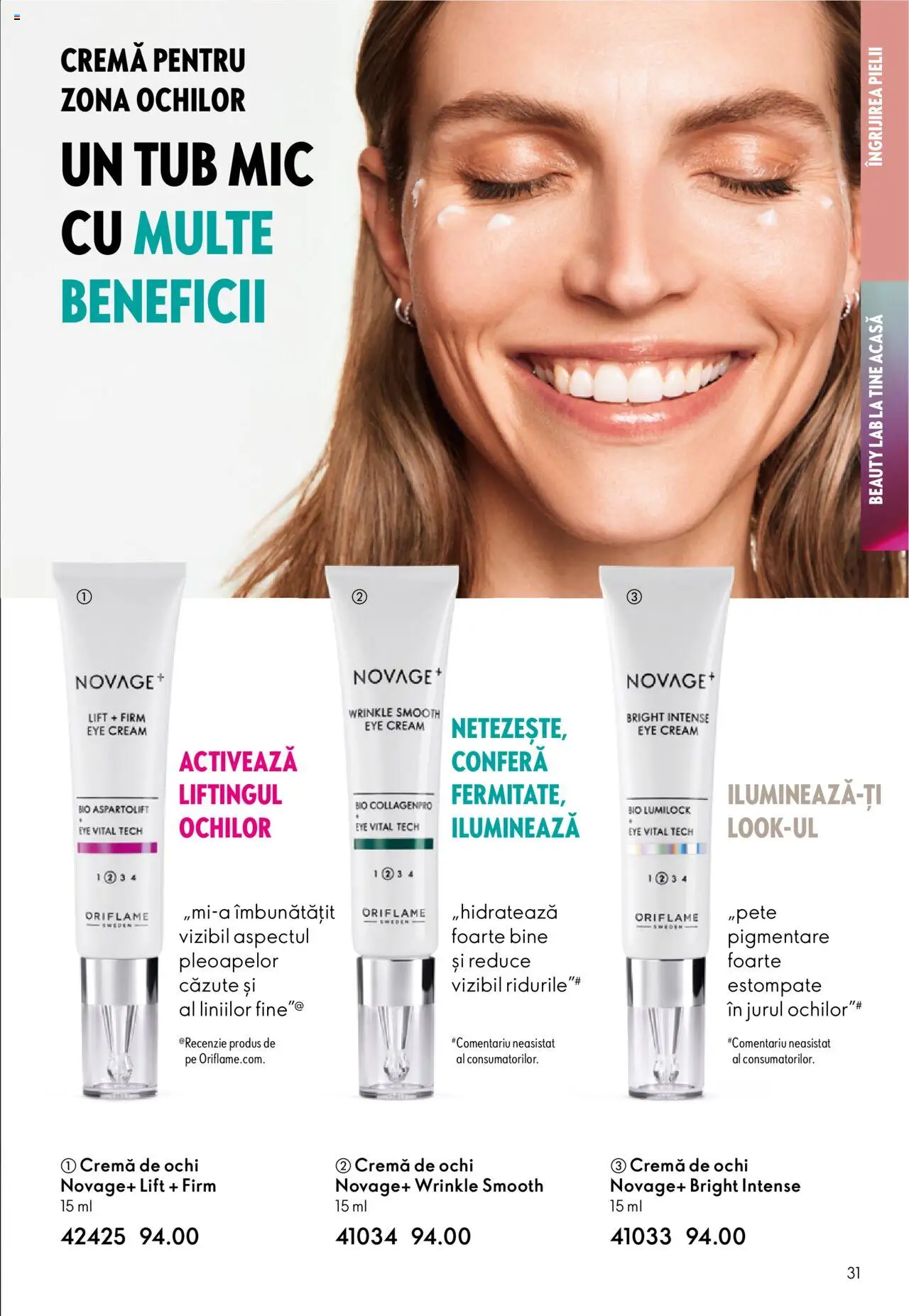 Oriflame catalog 13 2025 – valabil de la 10.09.2025 | Pagină: 31 | Produse: Şerit ödül, Cremă