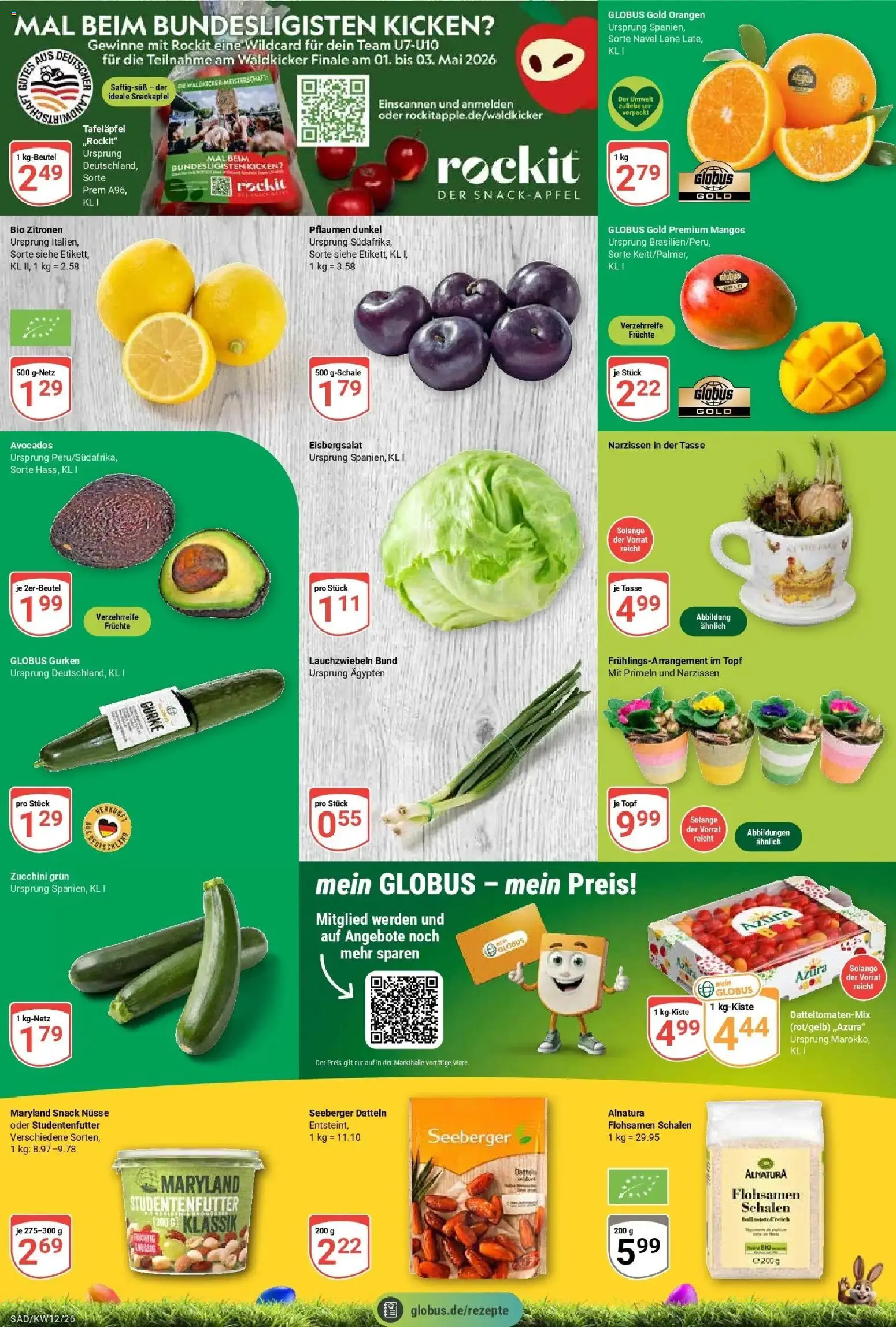 Globus prospekt Schwandorf	 – gültig ab 15.03.2026 | Seite: 4 | Produkte: Pflaumen, Eisbergsalat, Zucchini, Nüsse