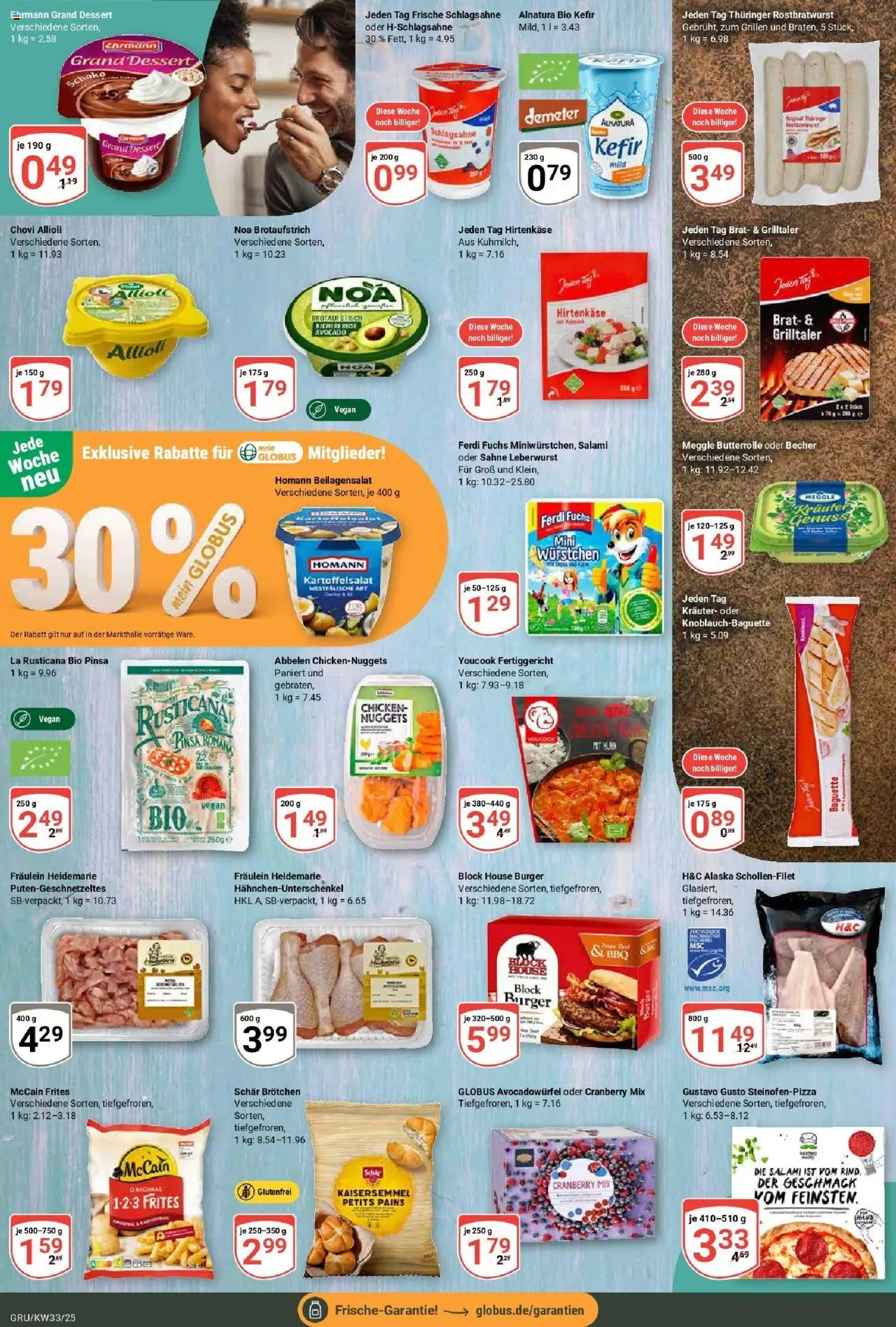 Globus prospekt Grünstadt	 - gültig ab dem 11.08.2025 | Seite: 14 | Produkte: Gustavo gusto, Ehrmann grand dessert, McCain, Avocado