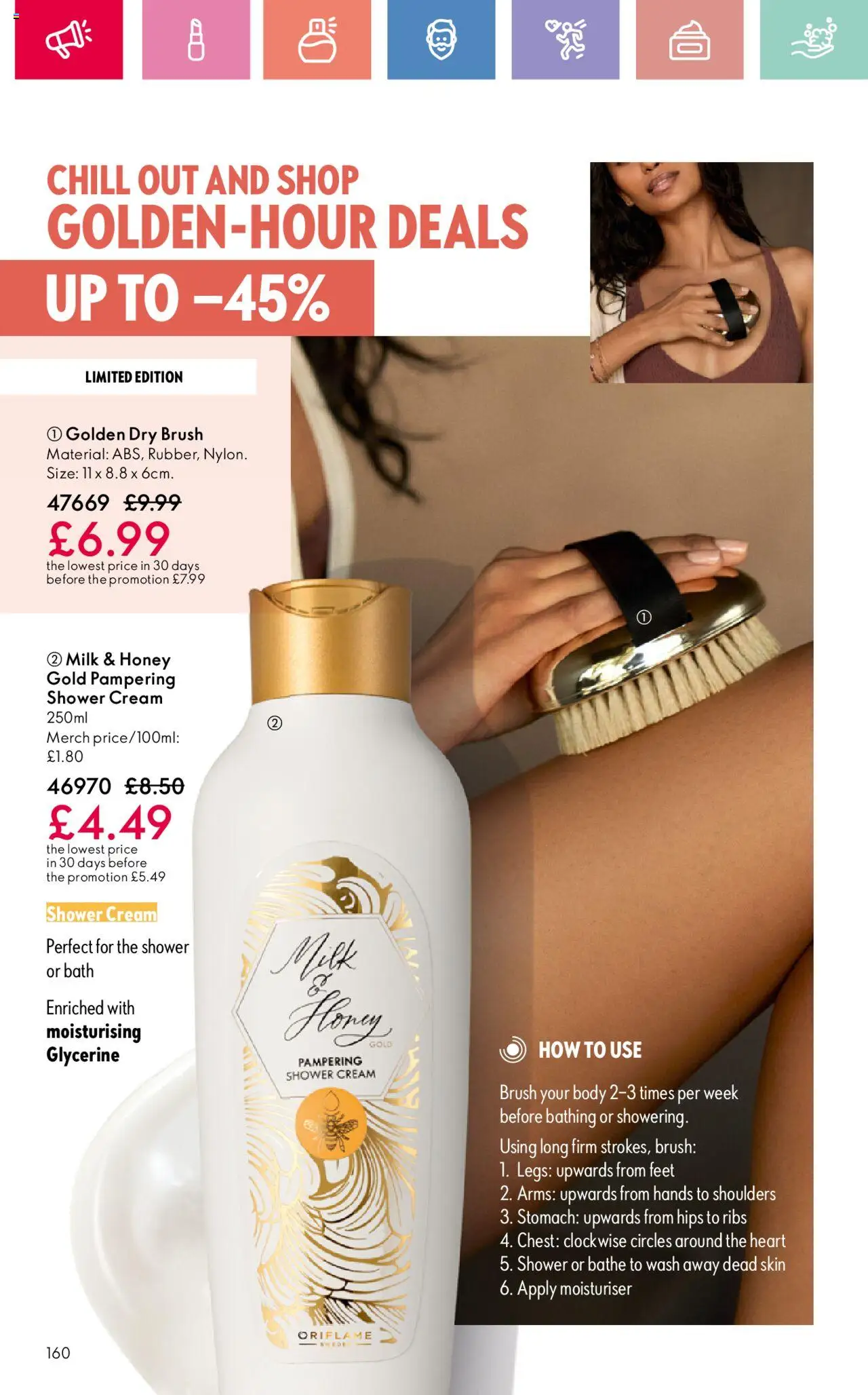  | Page: 160 | Products: Bath, Shower, Brush, Milk