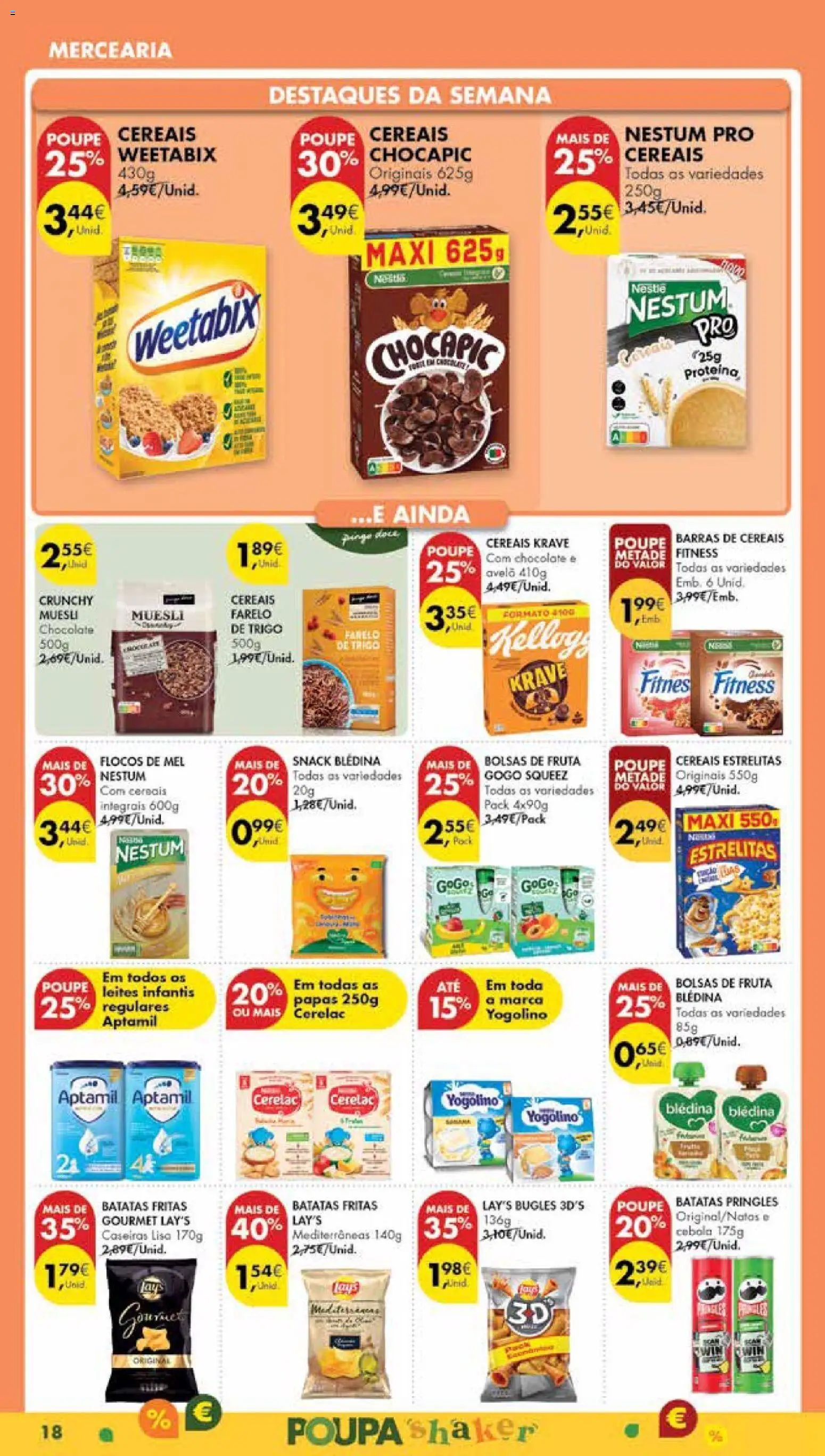 Pingo Doce Poupe Esta Semana Madeira │ válido de 27.01.2026 | Página: 18 | Produtos: Nestlé, Chocolate, Batatas fritas, Flocos