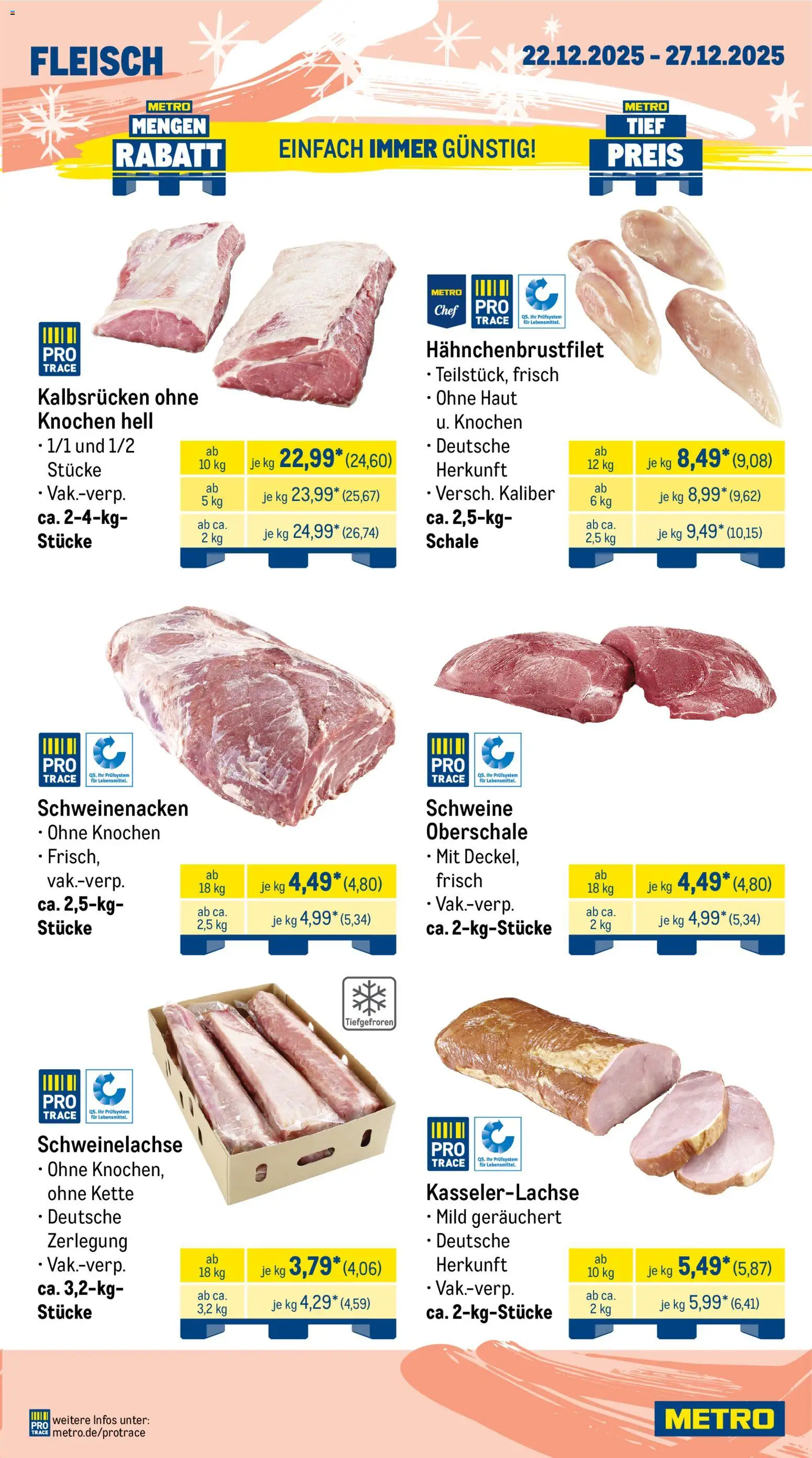 Metro - Wochen-Angebote Gastro – gültig ab 22.12.2025 | Seite: 3 | Produkte: Schweinenacken, Fleisch