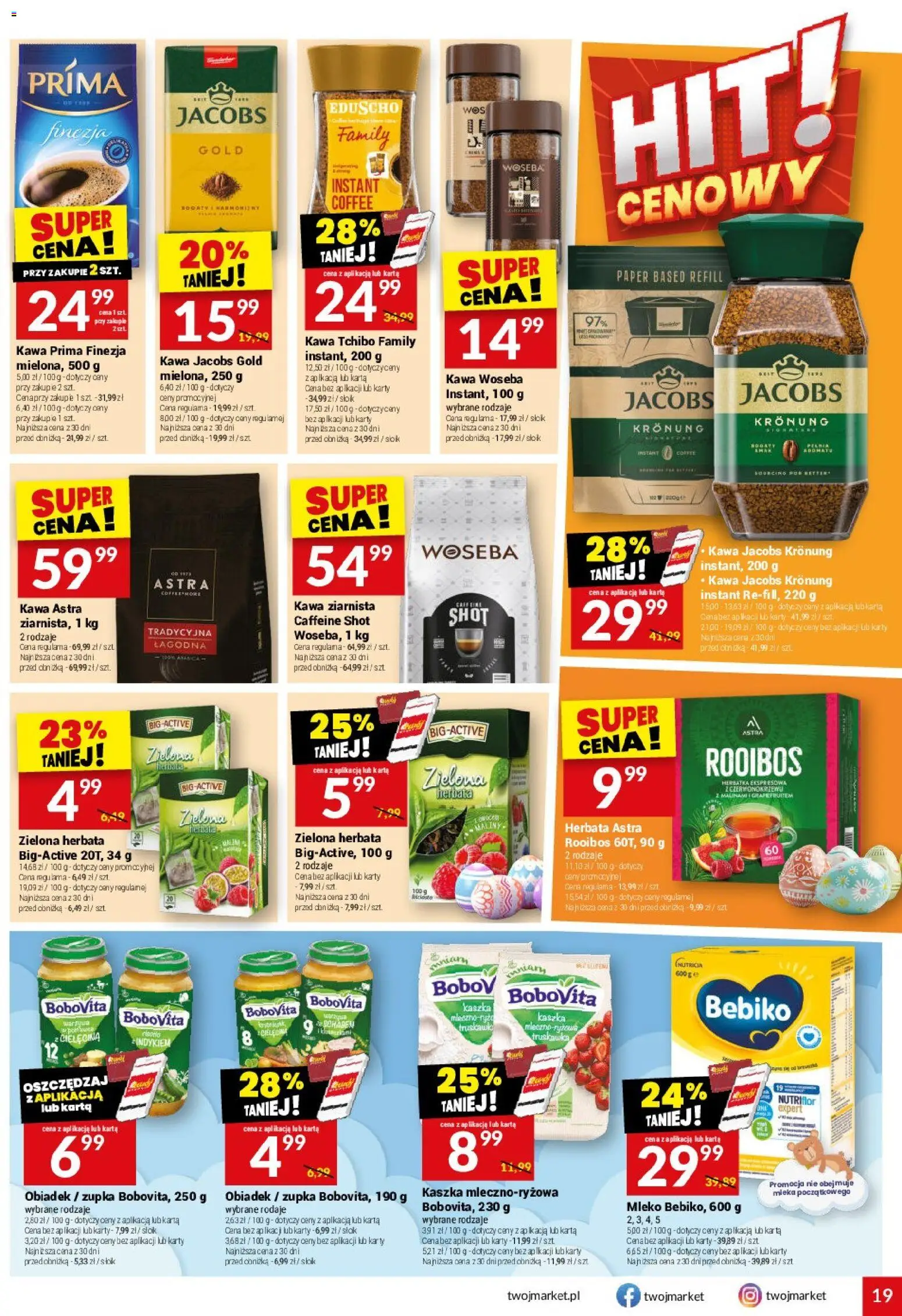 Twój Market gazetka od 11.03.2026 | Strona: 19 | Produkty: Kawa jacobs, Tchibo, Kawa, Sok