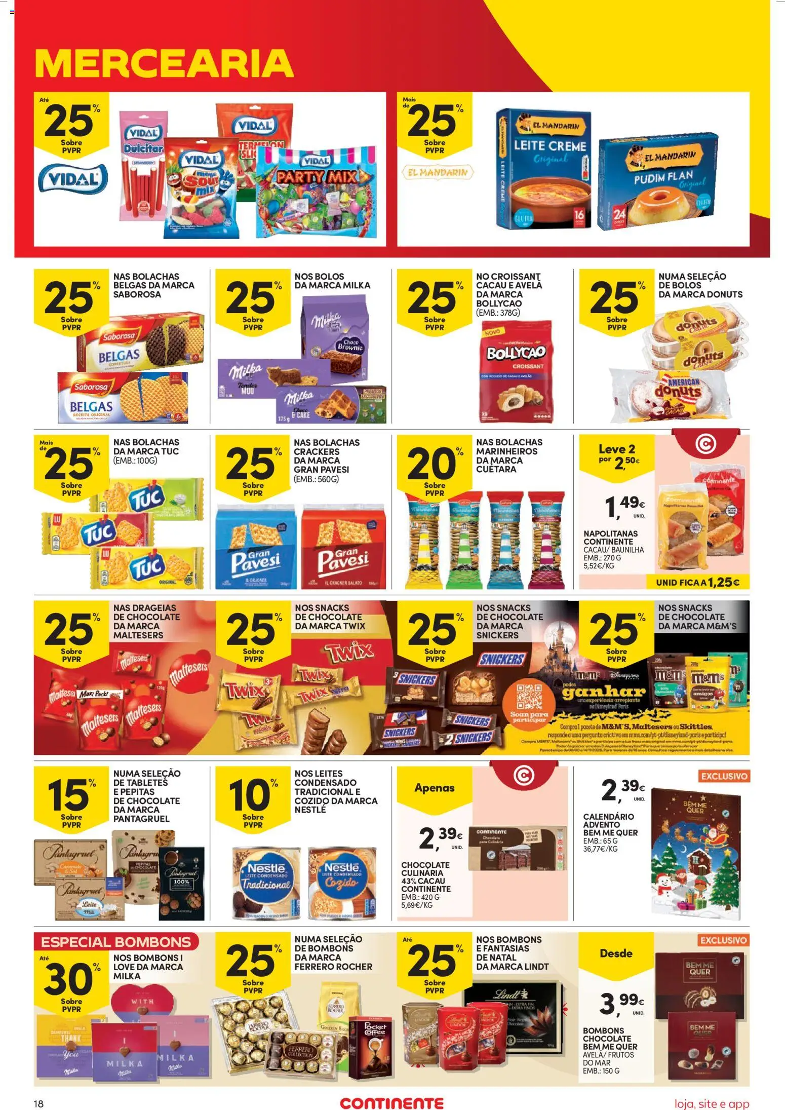 Continente Semanal Continente Bom Dia │ válido de 11.11.2025 | Página: 18 | Produtos: Pudim, Nestlé, Chocolate, Creme