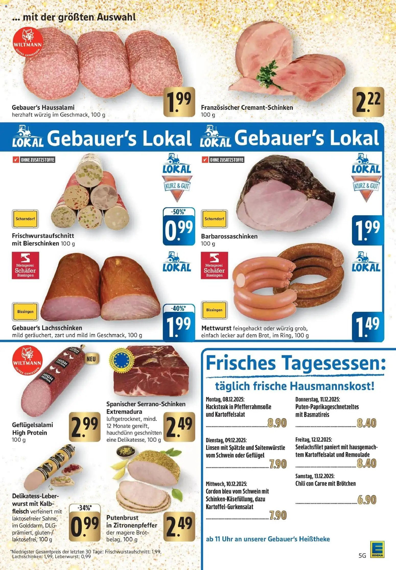 Edeka prospekt Göppingen	 – gültig ab 08.12.2025 | Seite: 5 | Produkte: Basmatireis, Wurst, Brot, Fleisch