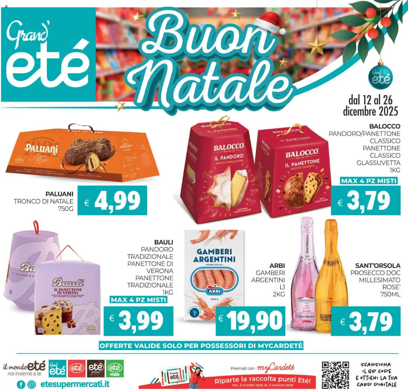 Volantino Eté del 12.12.2025 | Pagina: 1 | Prodotti: Tè, Prosecco, Latte, Panettone