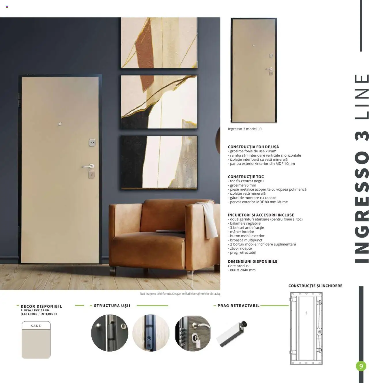 Noul catalog Proges – valabil de la 01.08.2025 | Pagină: 9 | Produse: Vopsea, Mâner, Ușă