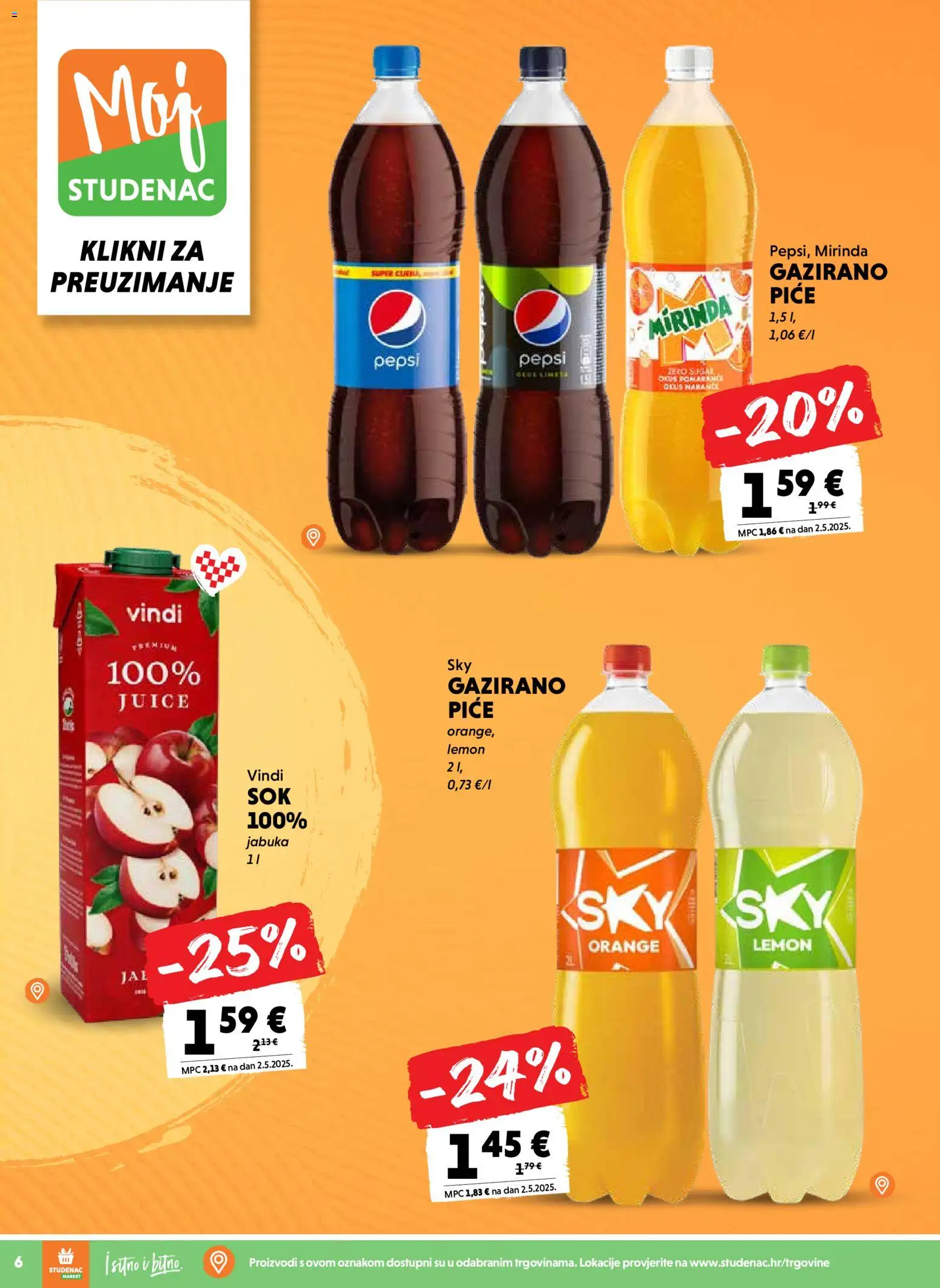 Studenac katalog | vrijedi od 25.03.2026 | Stranica: 6 | Proizvodi: Pepsi, Jabuka