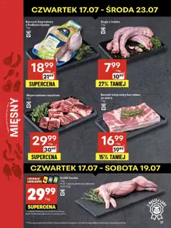 Delikatesy Centrum Gazetka od 17.07.2025 | Strona: 17 | Produkty: Mięso, Boczek wieprzowy, Kurczak zagrodowy, Boczek