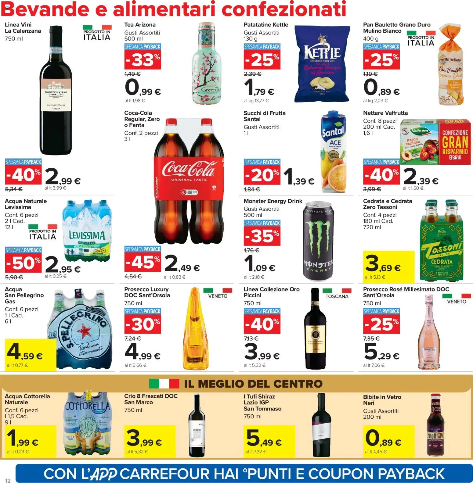 Volantino Carrefour del 21.04.2026 | Pagina: 12 | Prodotti: Prosecco, Acqua, Bibite, Fanta