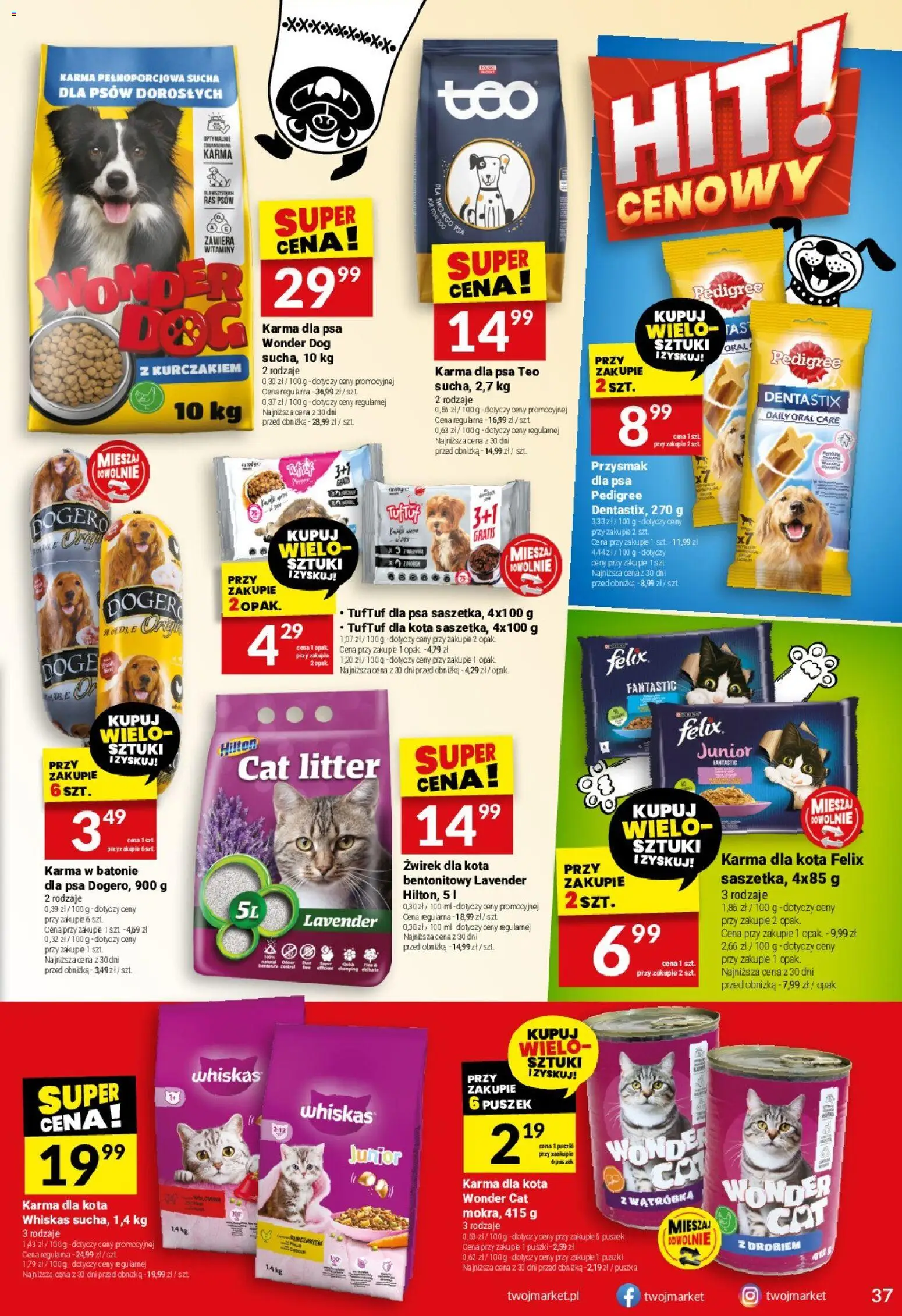 Twój Market Gazetka od 29.10.2025 | Strona: 37 | Produkty: Żwirek dla kota, Wątróbka, Por, Karma dla psa