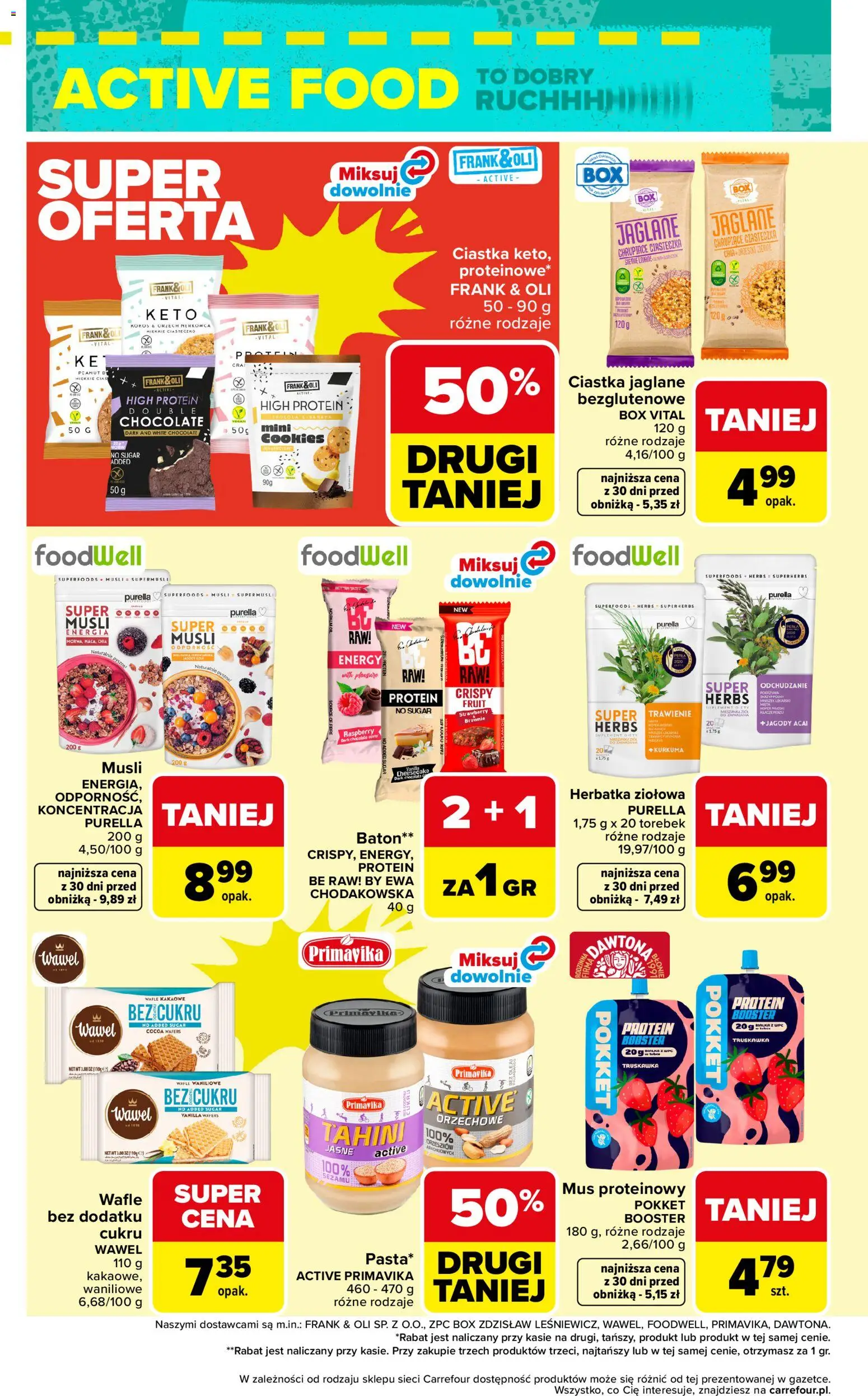 Carrefour gazetka - Active food to dobry ruch od 07.04.2026 | Strona: 6 | Produkty: Jagody acai, Kurkuma, Musli, Brownie