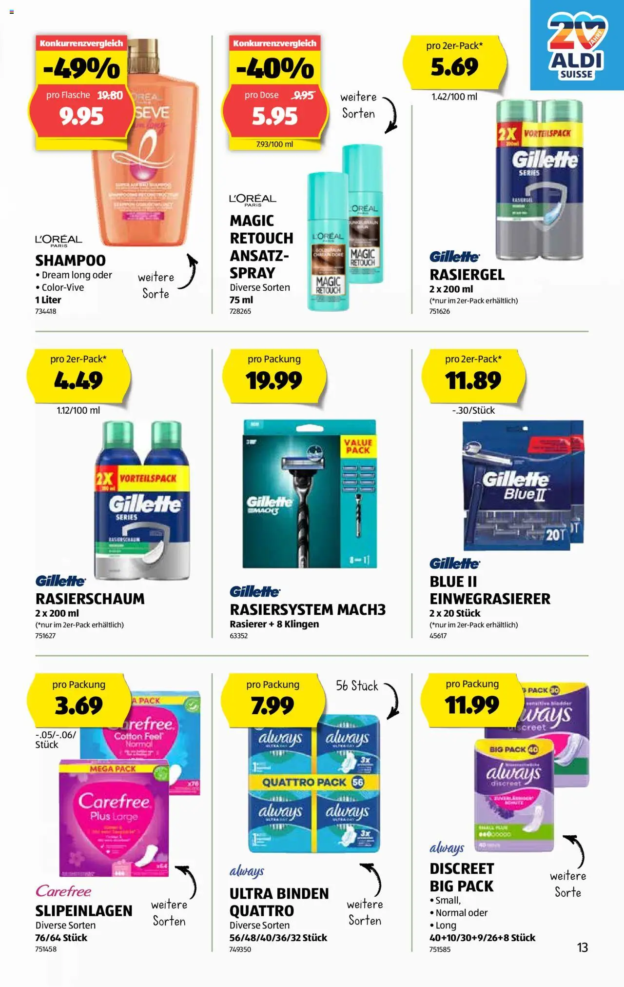 Aldi Aktionen – gültig ab 23.10.2025 | Seite: 14 | Produkte: Shampoo, Rasierschaum, Rasierer
