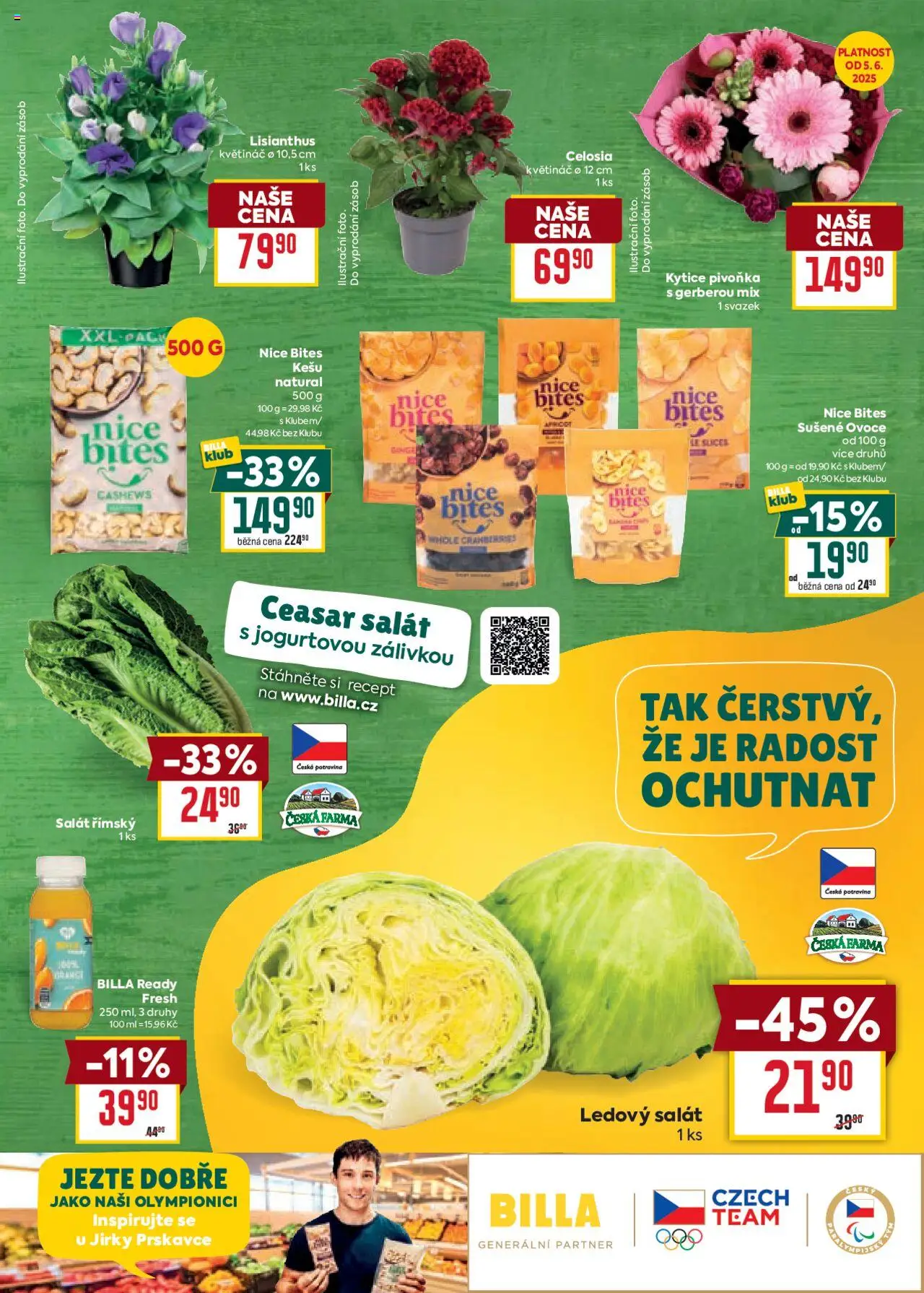 Billa Velký leták od 04.06.2025 | Strana: 3 | Produkty: Ovoce, Kytice, Sušené ovoce, Ledový salát