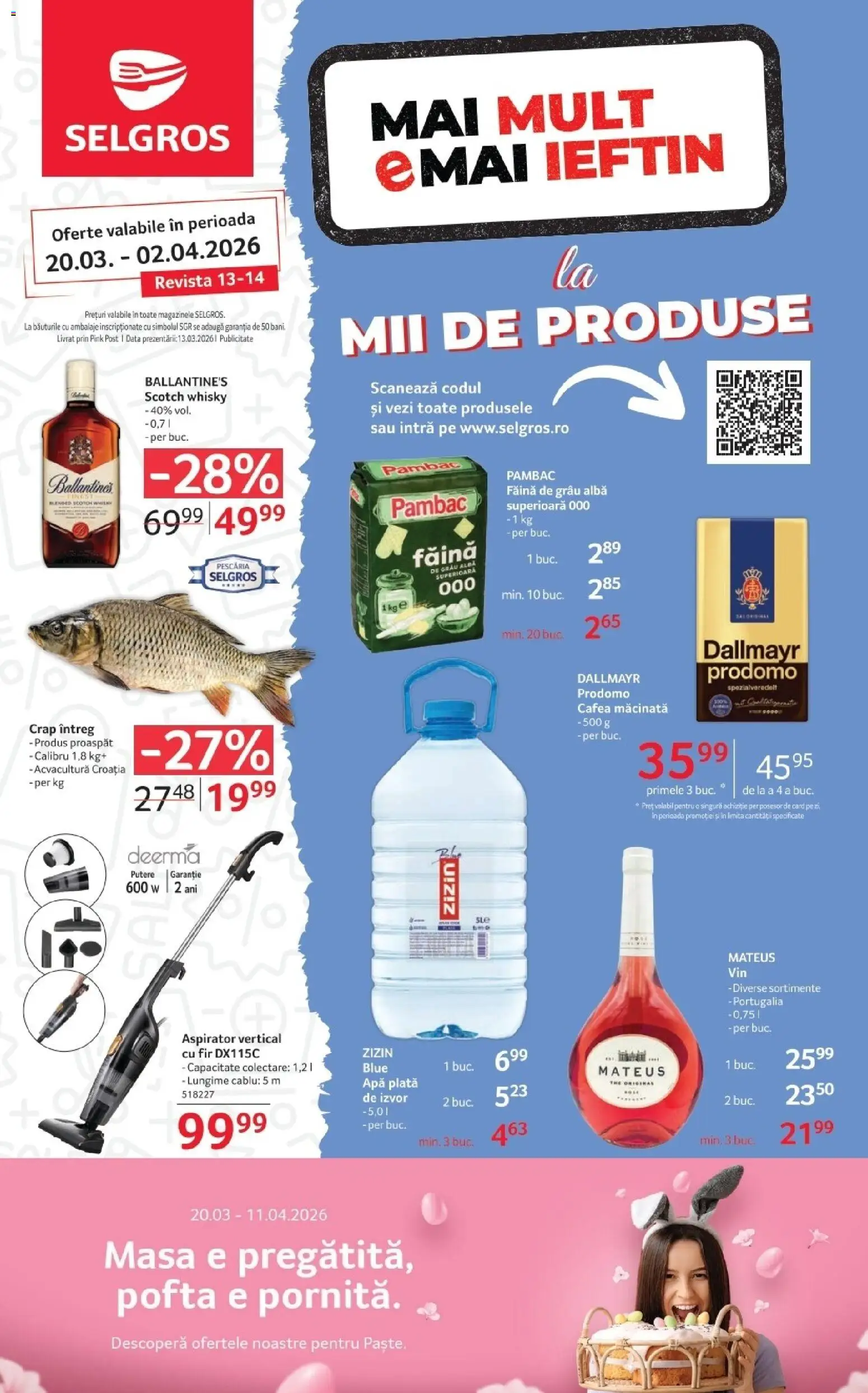 Noul catalog Selgros – valabil de la 20.03.2026 | Pagină: 1 | Produse: Aspirator, Masă, Făină, Apă