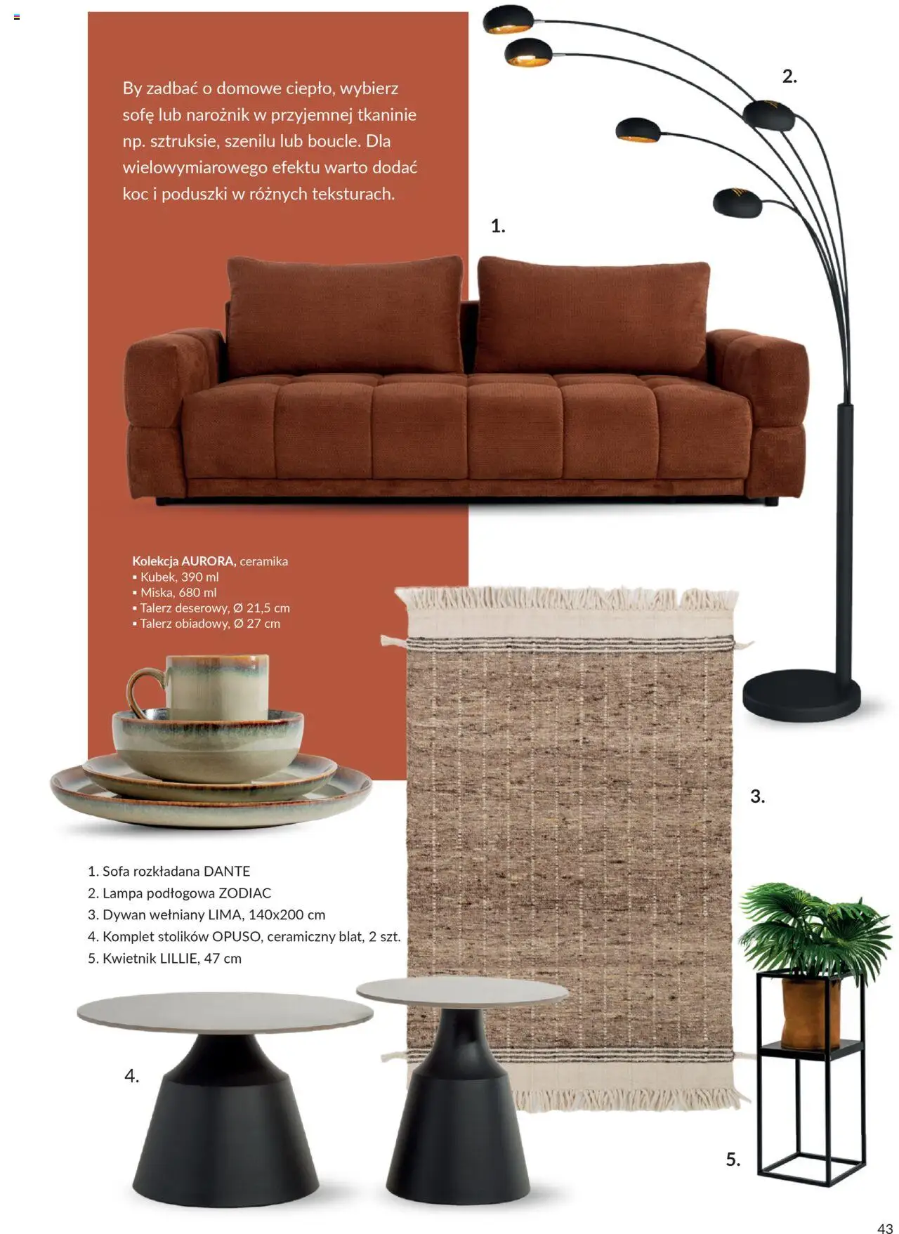 Salony Agata Gazetka - Trendbook od 21.03.2025 | Strona: 43 | Produkty: Koc, Sofa, Dywan, Lampa