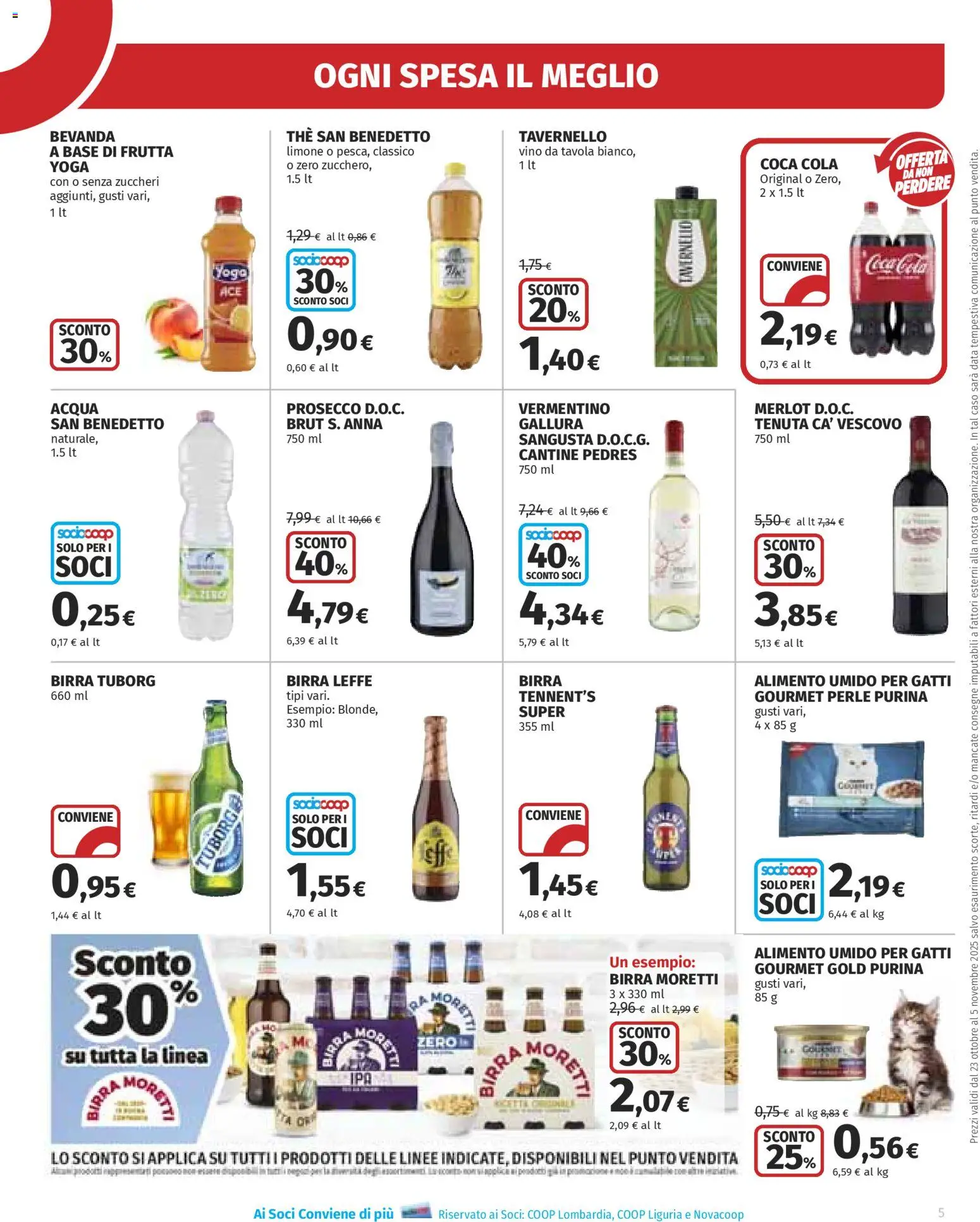 Volantino Ipercoop del 23.10.2025 | Pagina: 5 | Prodotti: Tennent's, Limone, Vino, Data