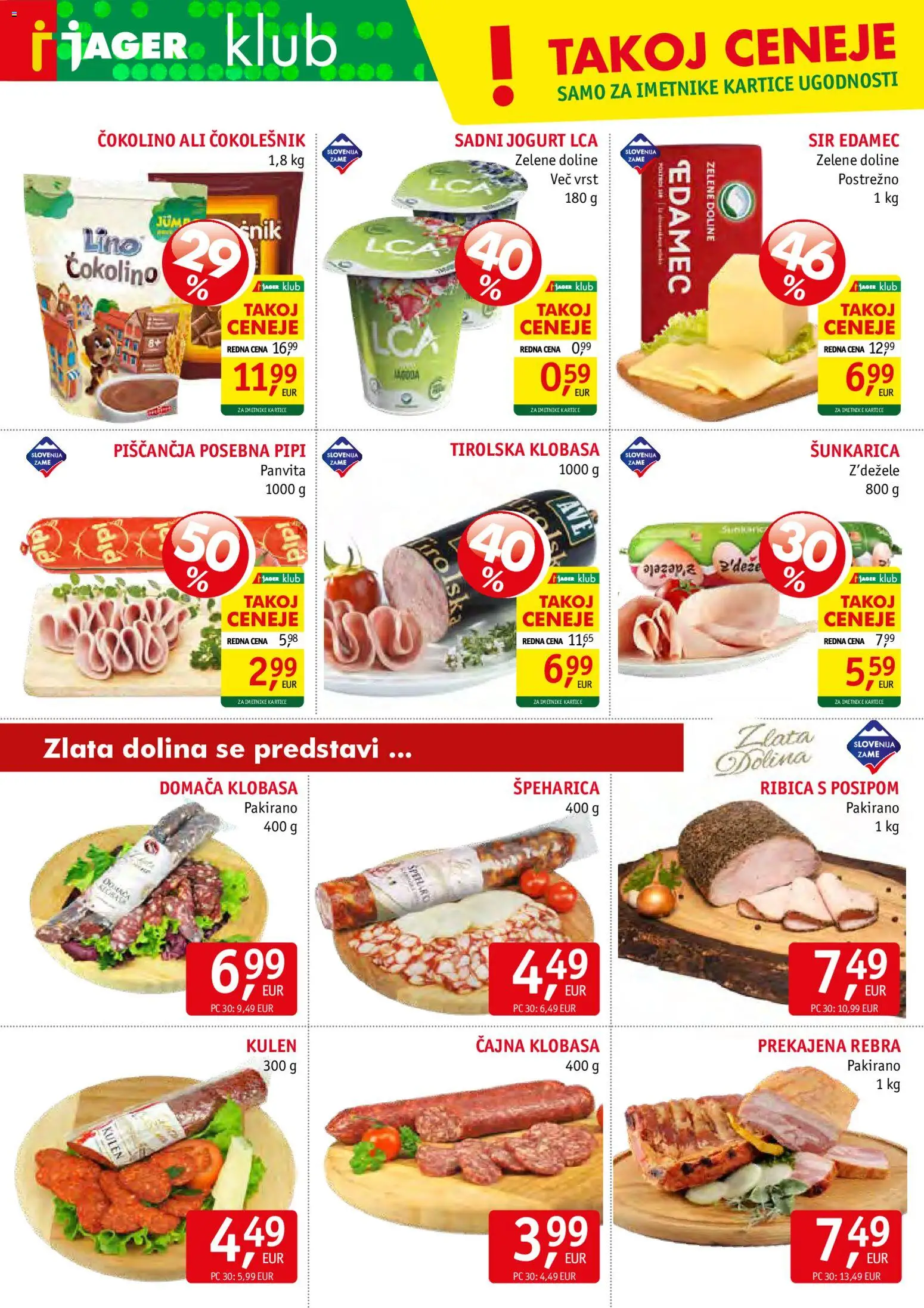 Novi Jager katalog ponudbe – veljaven od 15.04.2026 | Stran: 4 | Izdelki: Edamec, Čokolešnik, Sir, Jogurt