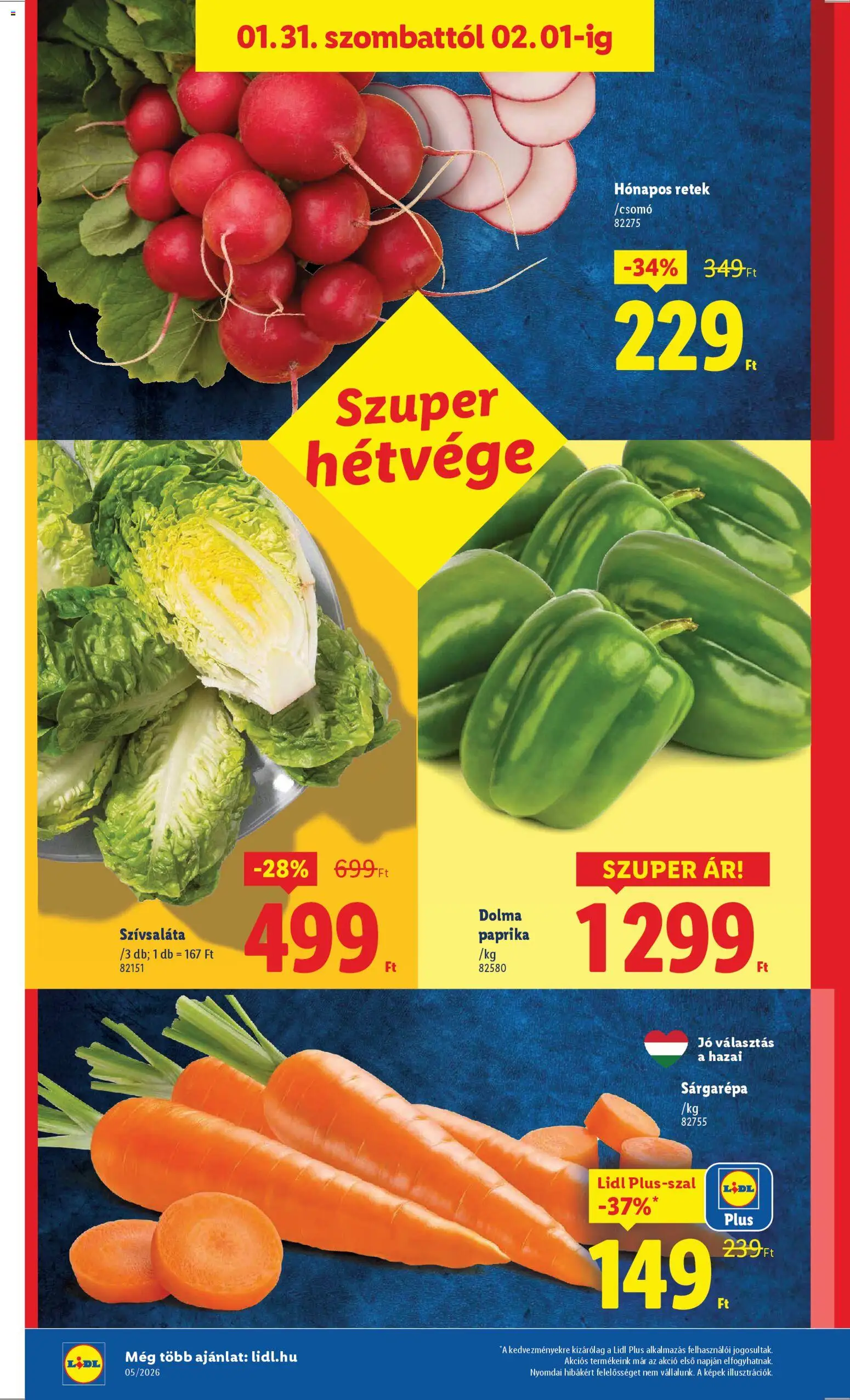 Lidl akciós ujság - amely érvényes a következő dátumtól: 29.01.2026 | Oldal: 32 | Termékek: Sárgarépa, Retek