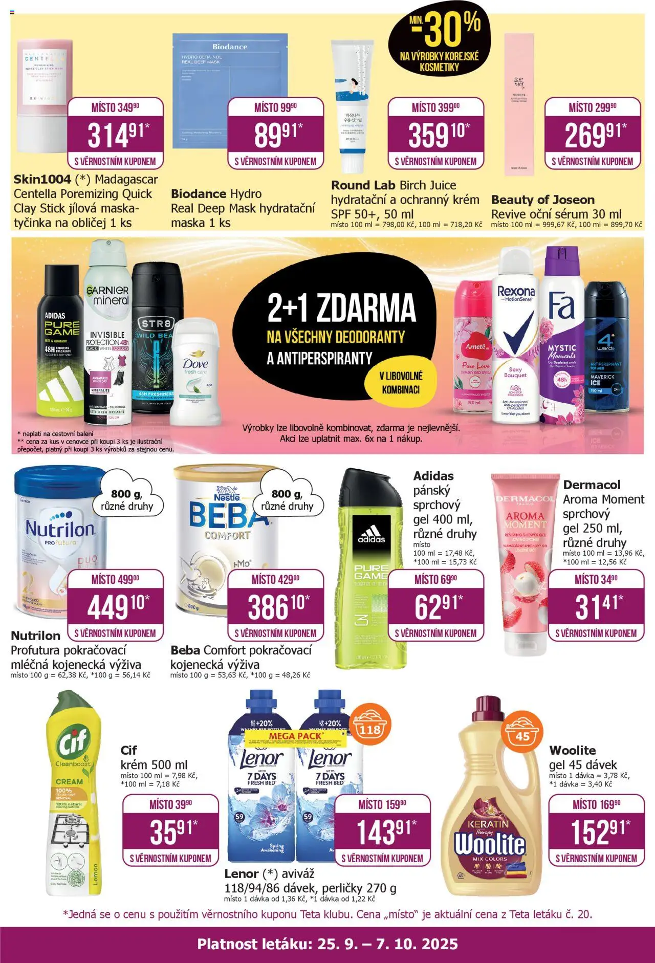 TETA Drogerie leták - Klub od 25.09.2025 | Strana: 2 | Produkty: Lenor, Beba, Rexona, Dove