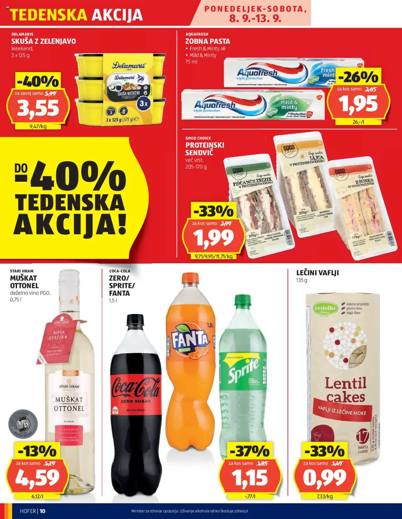 Novi Hofer katalog ponudbe – veljaven od 04.09.2025 | Stran: 10 | Izdelki: Kos, Jajca, Vino, Solata
