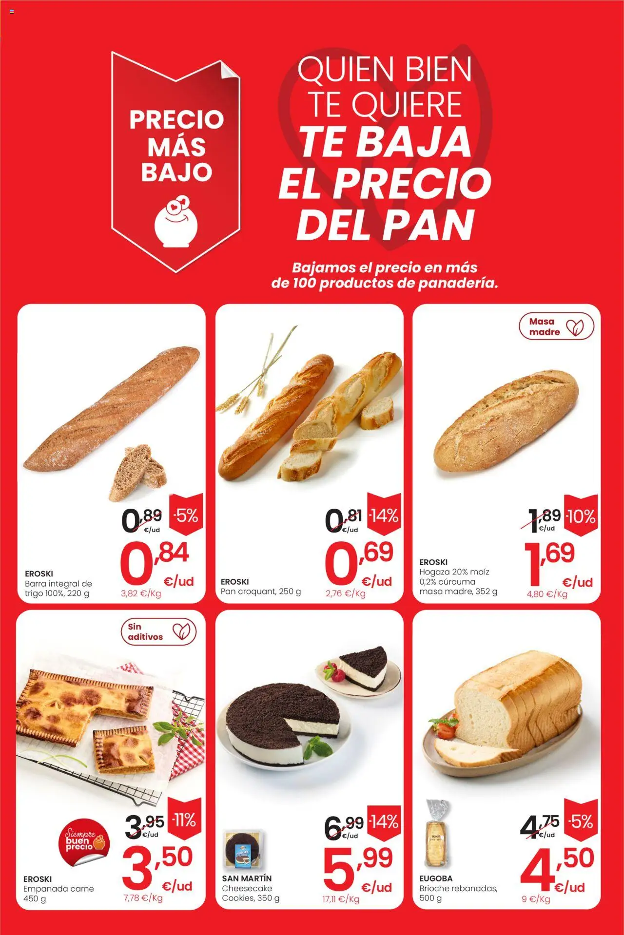 Eroski - Precio más bajo Center │ válido desde el 16.10.2025 | Página: 5 | Productos: Pan, Té