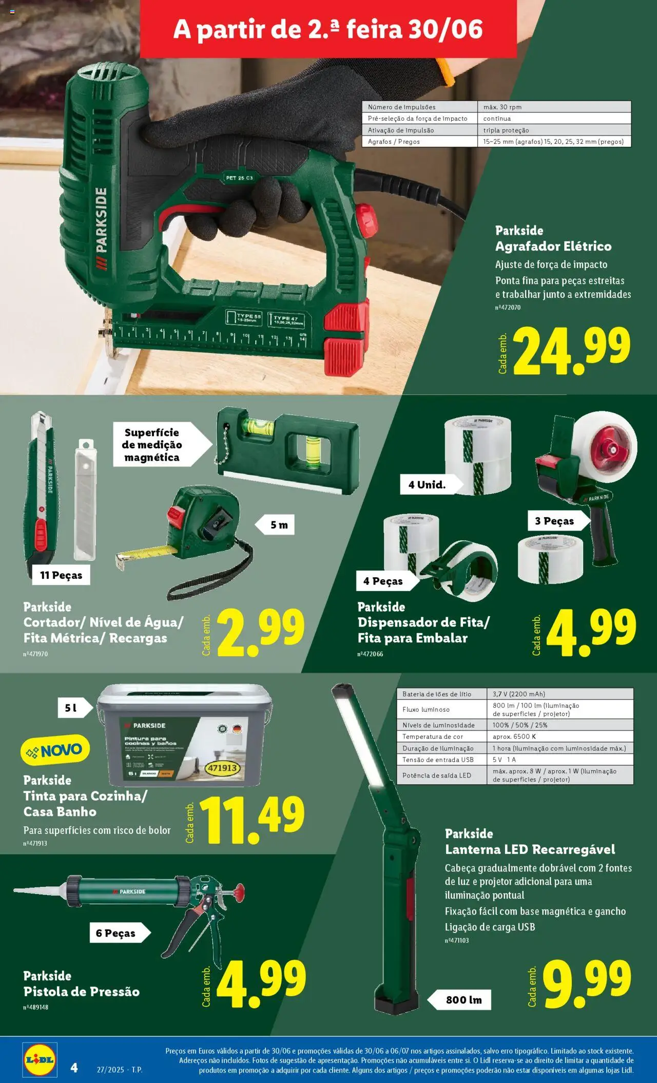 Lidl Novidades │ válido de 30.06.2025 | Página: 4 | Produtos: USB, Projetor, Banho, Gancho