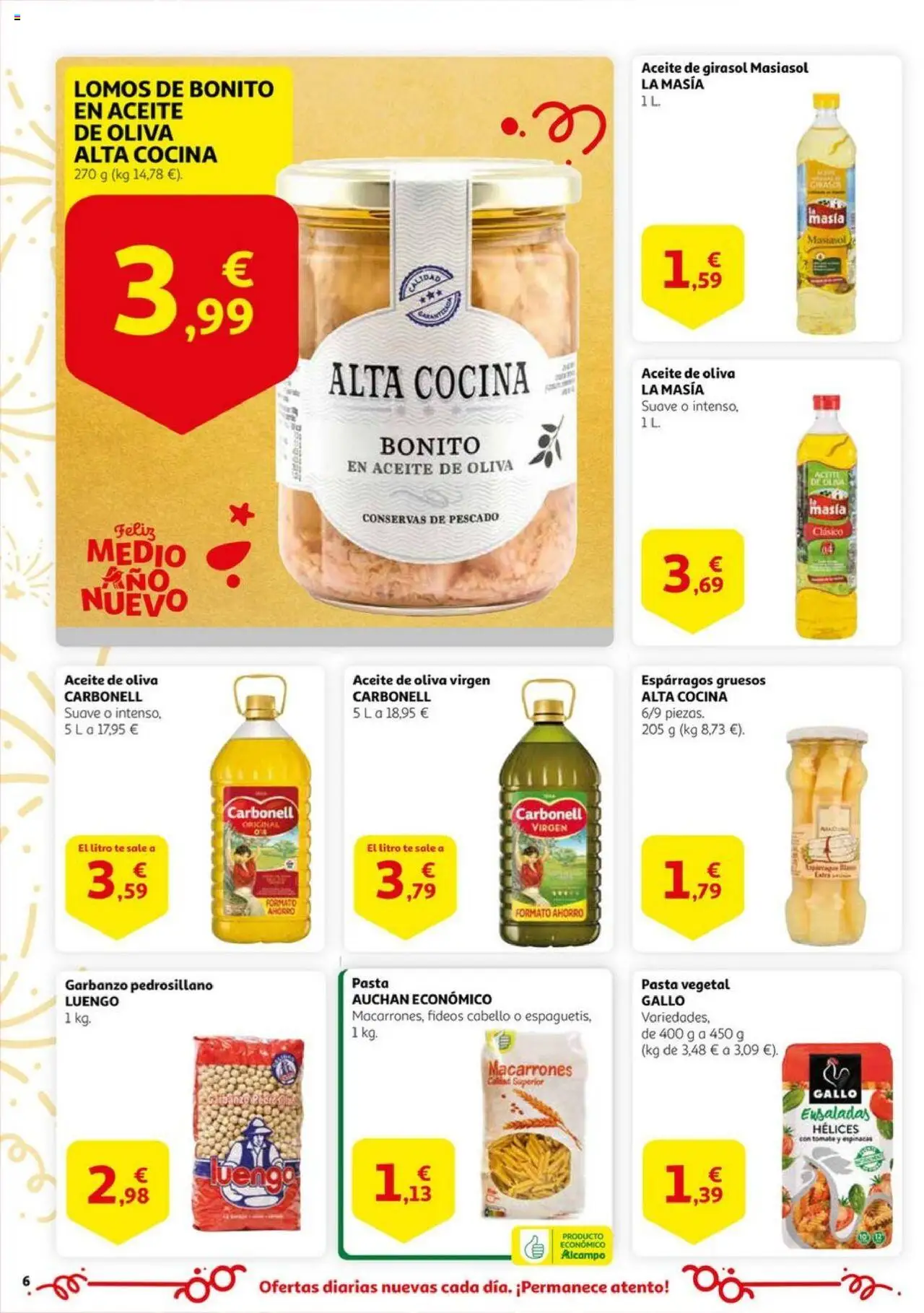 Alcampo - HG Nacional  │ válido desde el 17.06.2025 | Página: 6 | Productos: Fideos, Νερό καρύδας, Té, Aceite de oliva