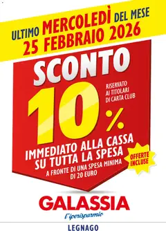 Anteprima del volantino Galassia Sconto 10% catalogo valido a partire dal 25.02.2026