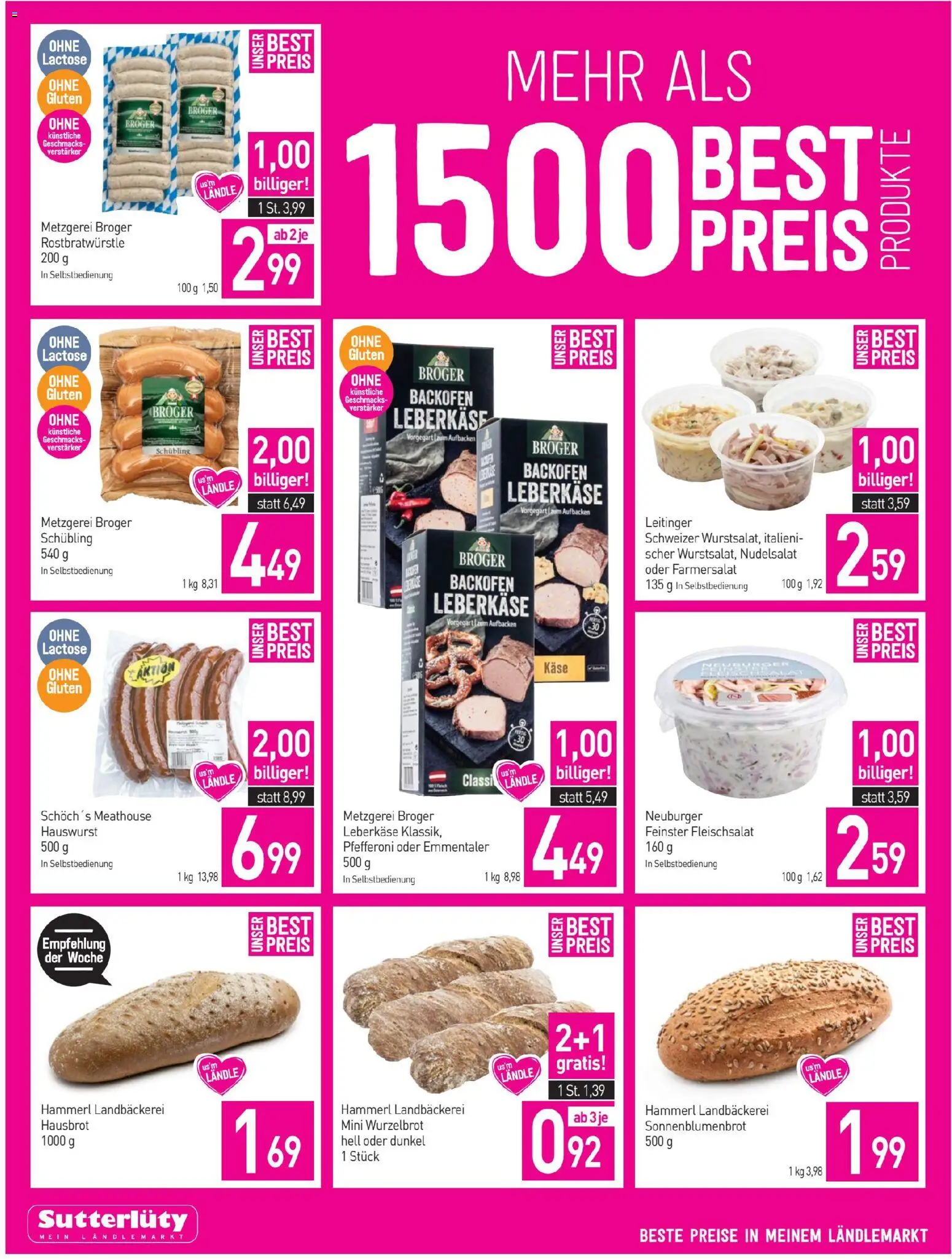 Sutterlüty Flugblatt gültig ab 15.01.2026 | Seite: 2 | Produkte: Käse