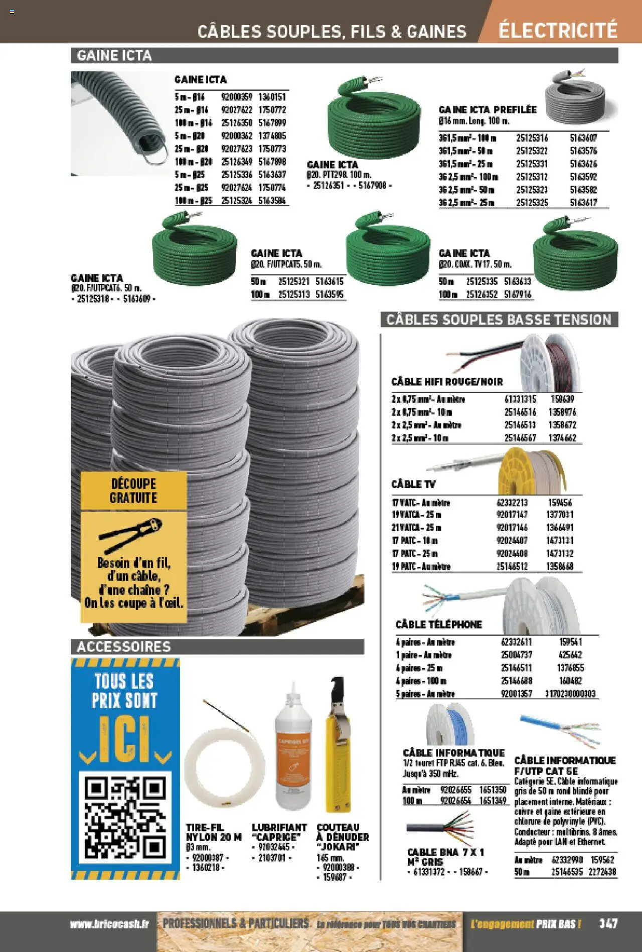 {H1} | Page: 347 | Produits: Téléphone, Couteau, Câble, Mètre