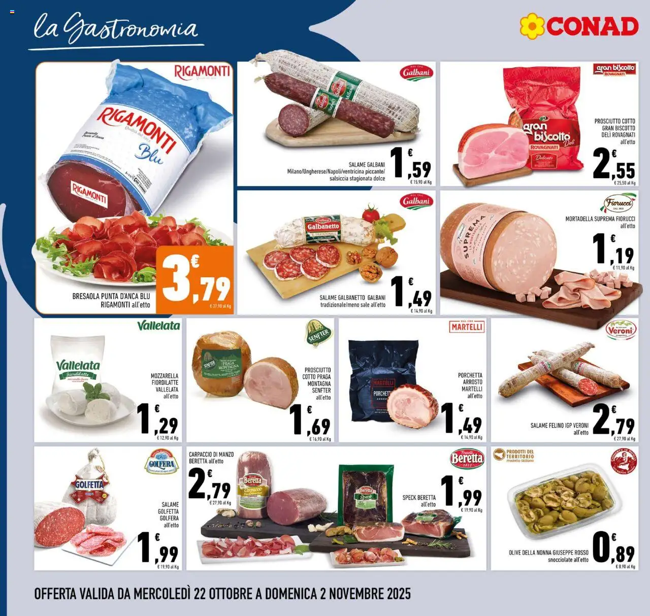 Volantino Conad del 22.10.2025 | Pagina: 6 | Prodotti: Speck, Arrosto, Sale, Mortadella