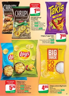 Pogląd oferty "Chipsy Fuego Takis, 100 g" - ważna od 18.02.2026 | Strona: 45 | Produkty: Chili, Chipsy, Chrupki