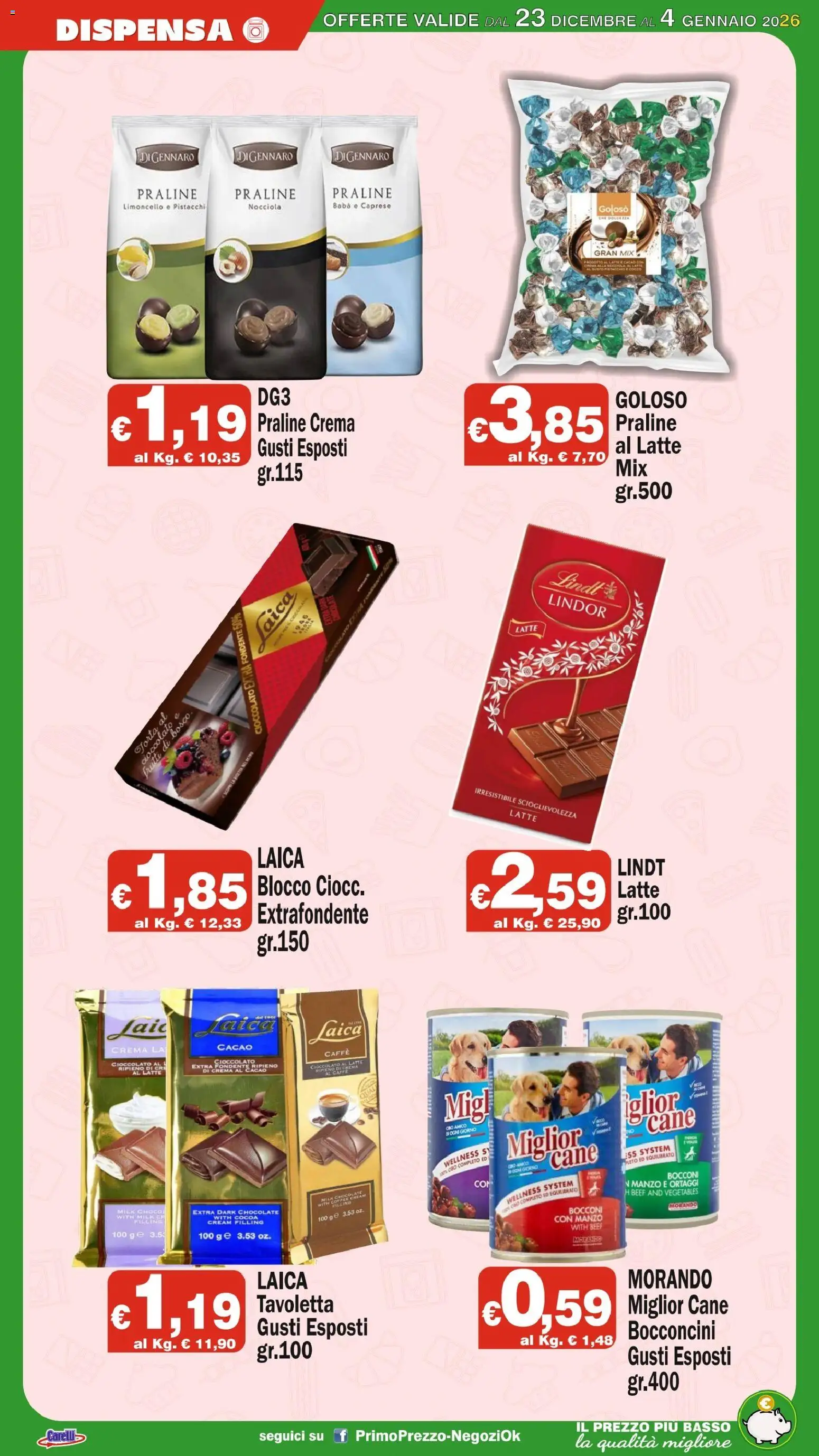 Volantino Primo Prezzo del 23.12.2025 | Pagina: 12 | Prodotti: Crema, Manzo, Latte, Cocco