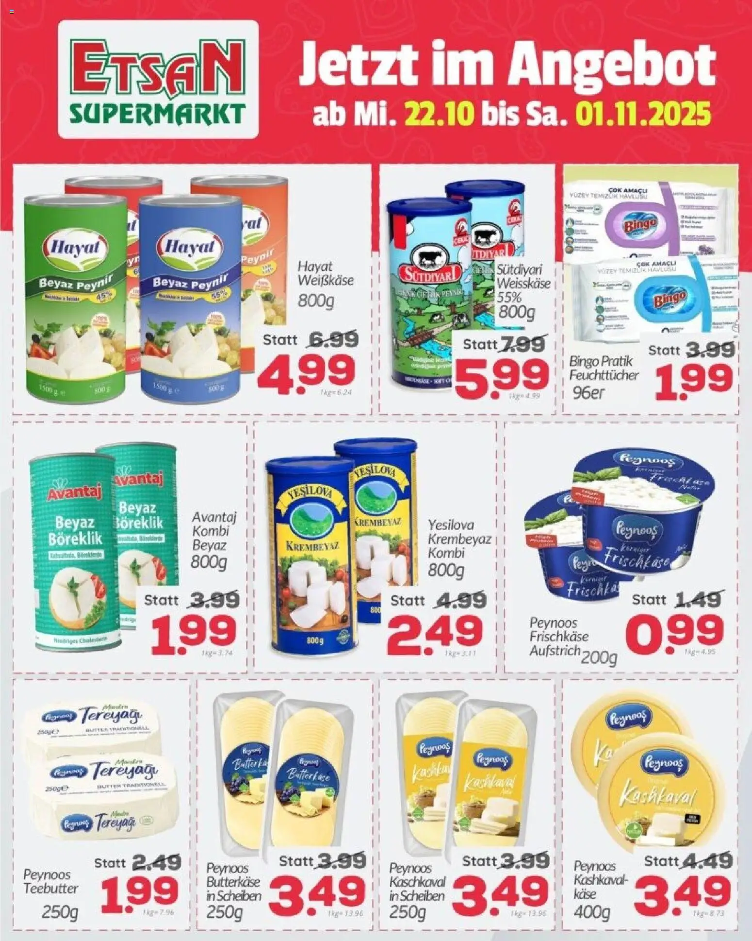 ETSAN Obst & Gemüse in Aktion gültig ab 24.10.2025 | Seite: 3 | Produkte: Käse