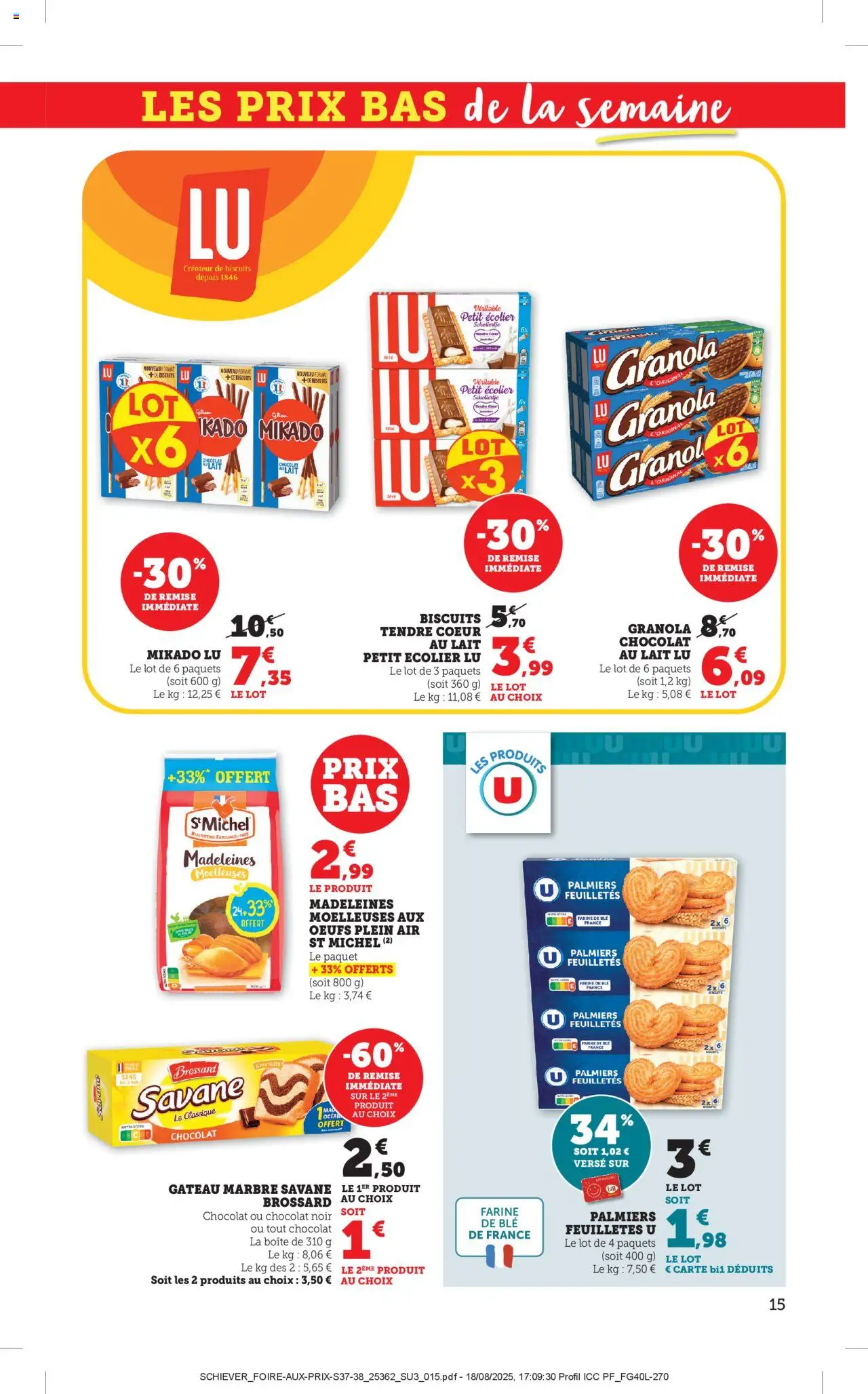  | Page: 15 | Produits: Farine de ble, Lait, Biscuits, Granola