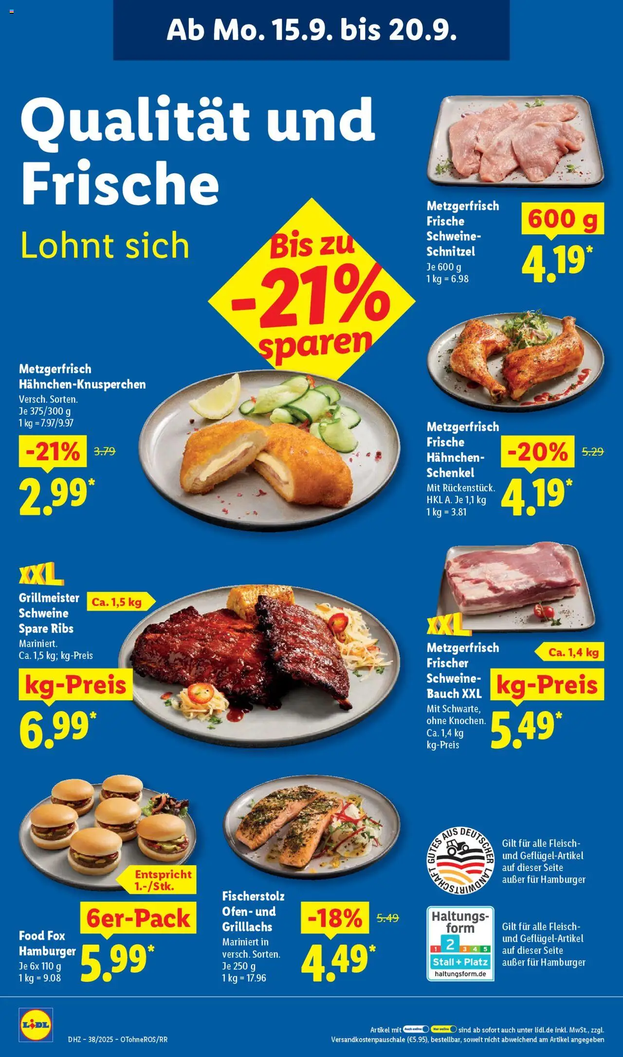 Lidl Prospekt Düsseldorf – gültig ab 15.09.2025 | Seite: 10 | Produkte: Ofen, Hahnchen, Spare ribs, Schnitzel