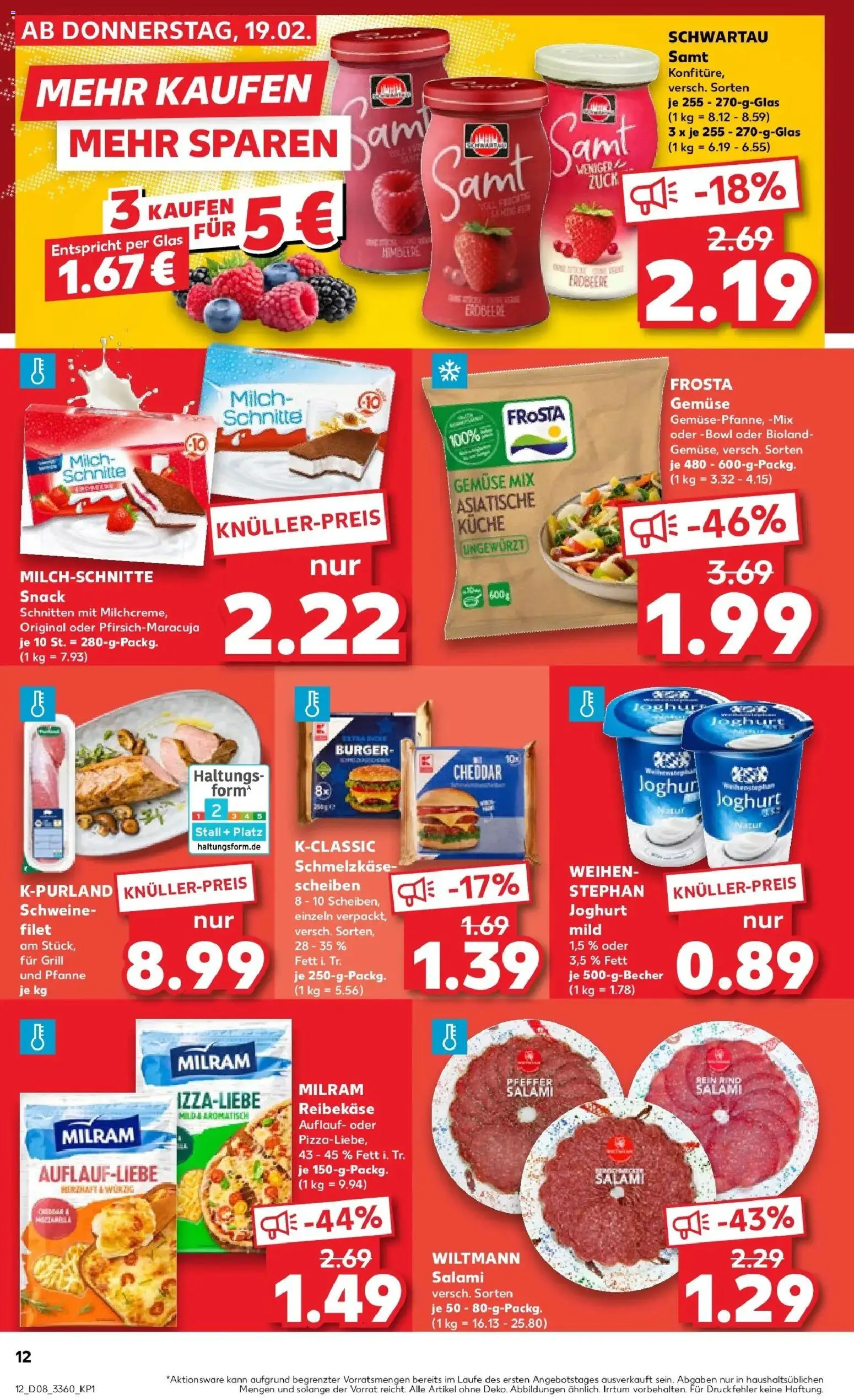 Kaufland prospekt Erfurt	 – gültig ab 22.02.2026 | Seite: 12 | Produkte: Grill, Burger, Frosta, Milram