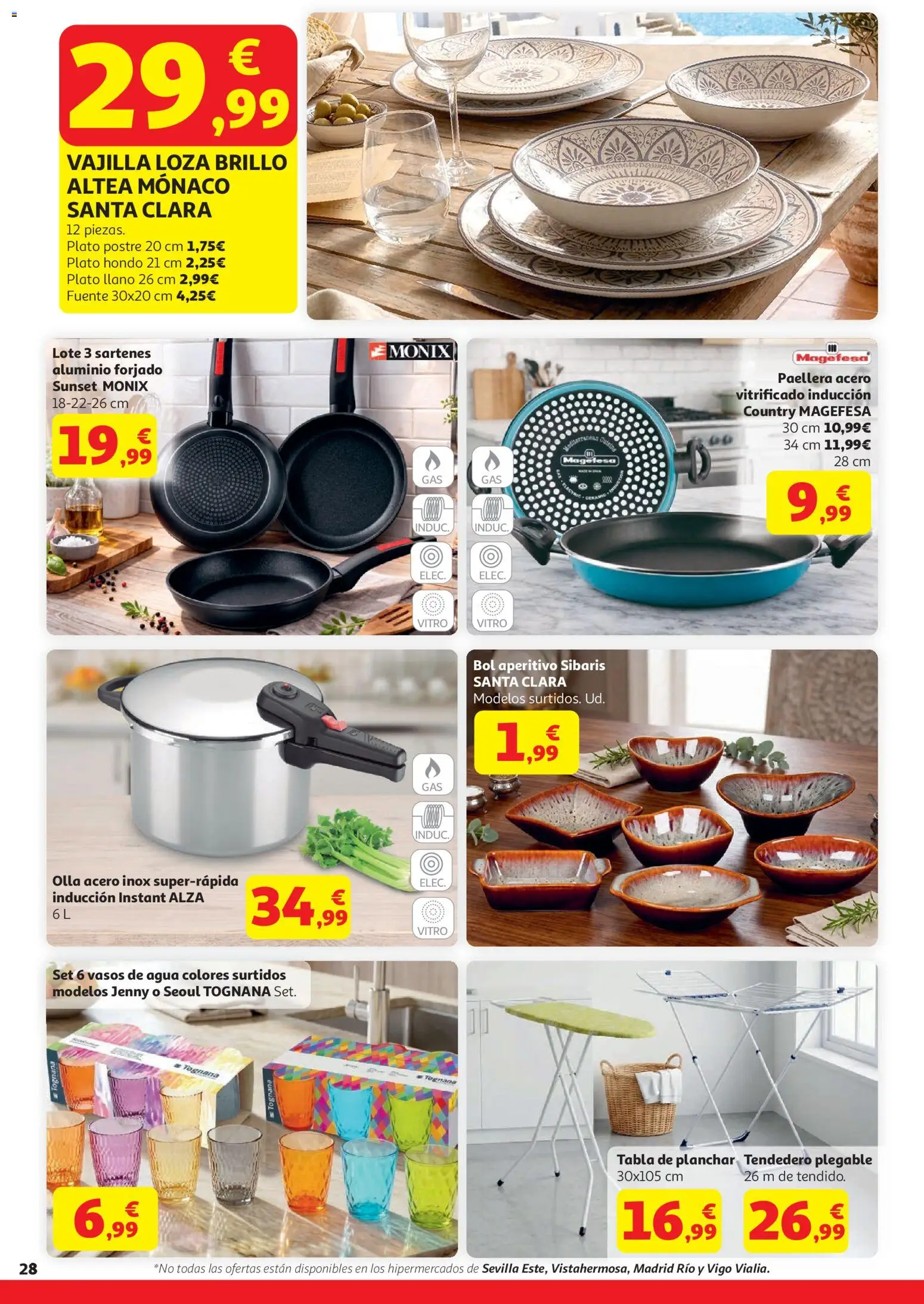 Alcampo  HG General Cat │ válido desde el 07.04.2026 | Página: 28 | Productos: Vasos, Tendedero, Tabla de planchar, Βρεφικό κρεβάτι