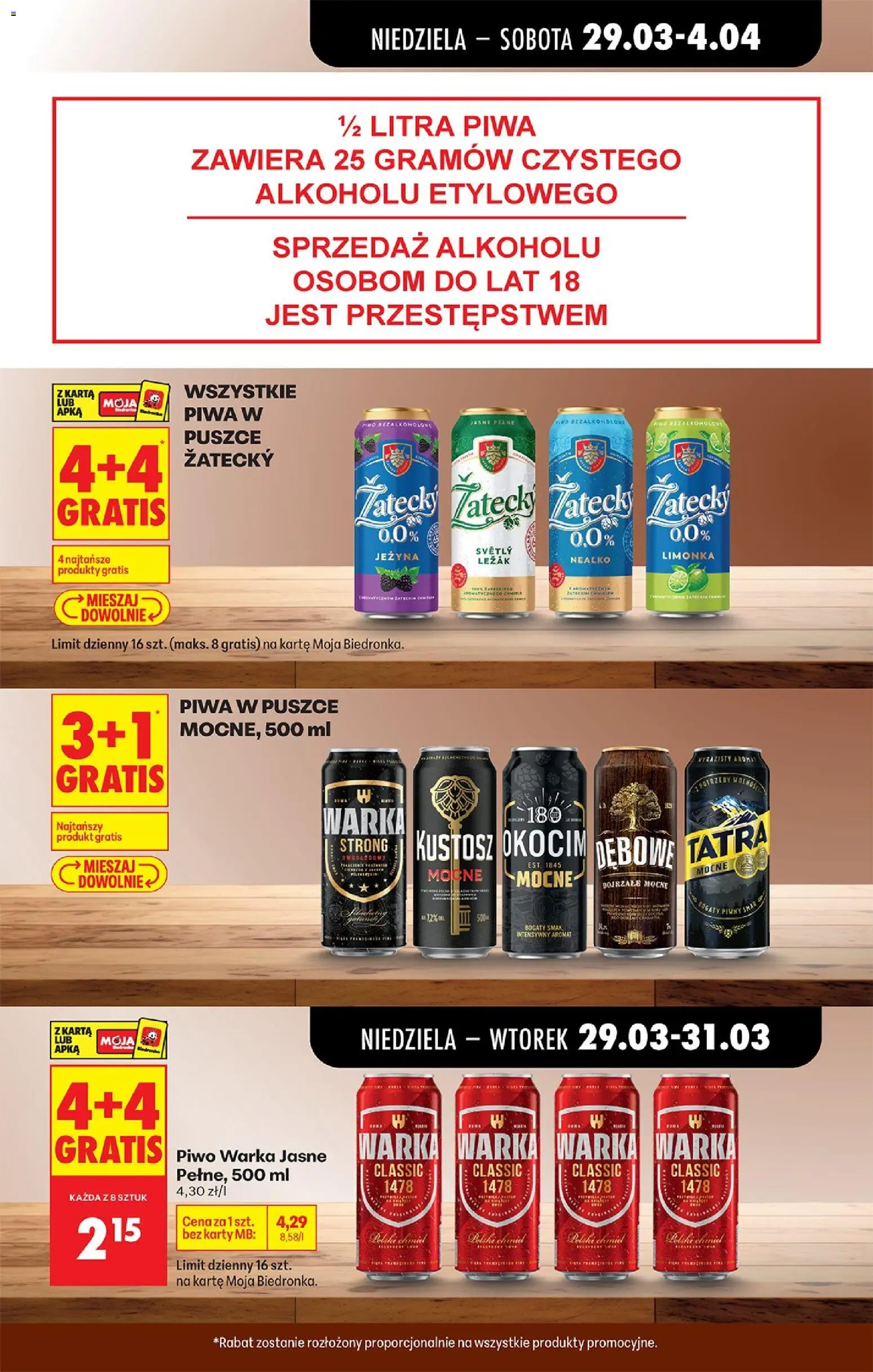 Biedronka gazetka od niedzieli od 29.03.2026 | Strona: 69 | Produkty: Karta, Leżak, Warka, Piwo Warka